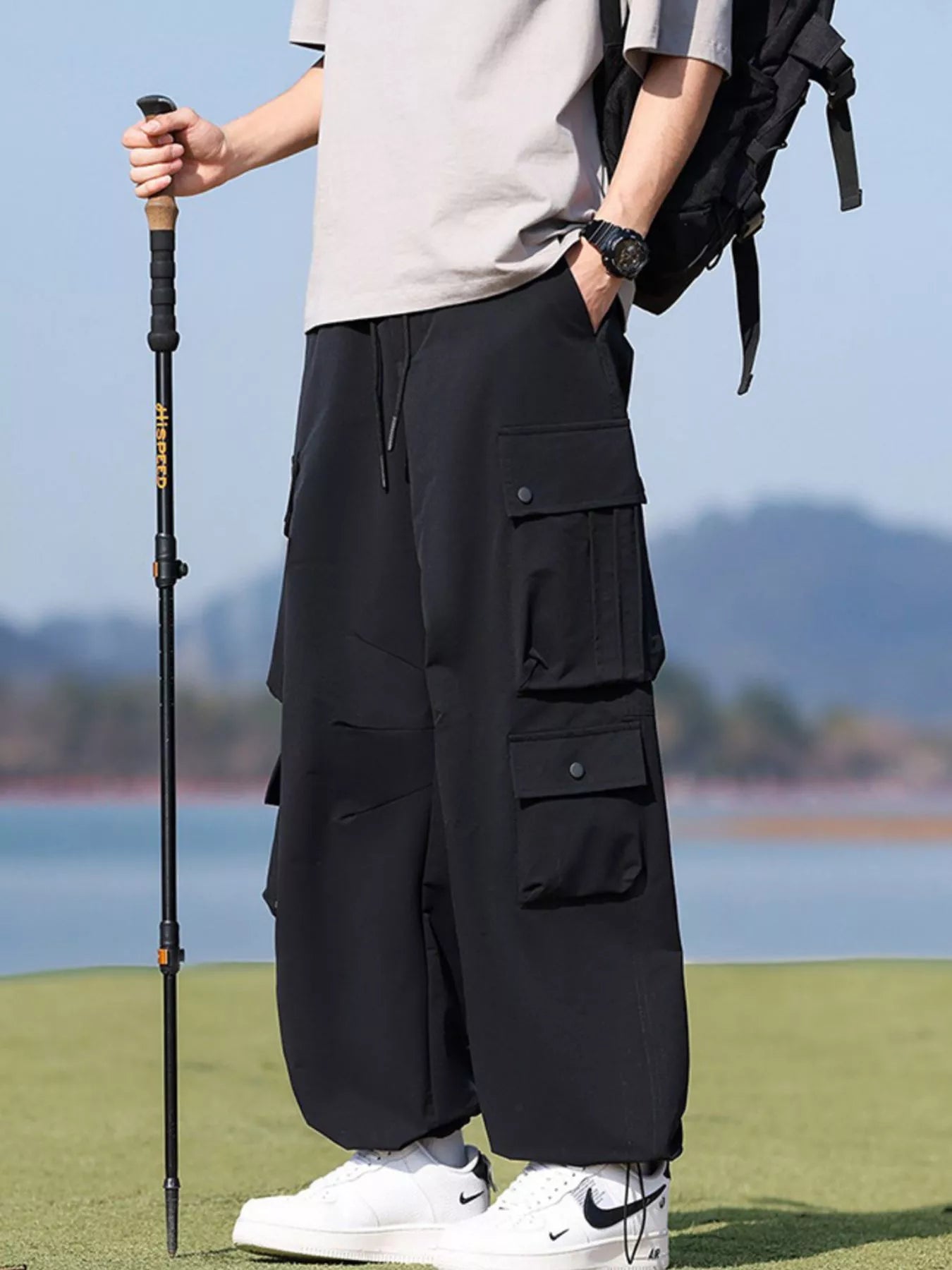 Men's Plus Size Loose Fit Multi-Pocket Cargo Pants - URBANPICK FASHION