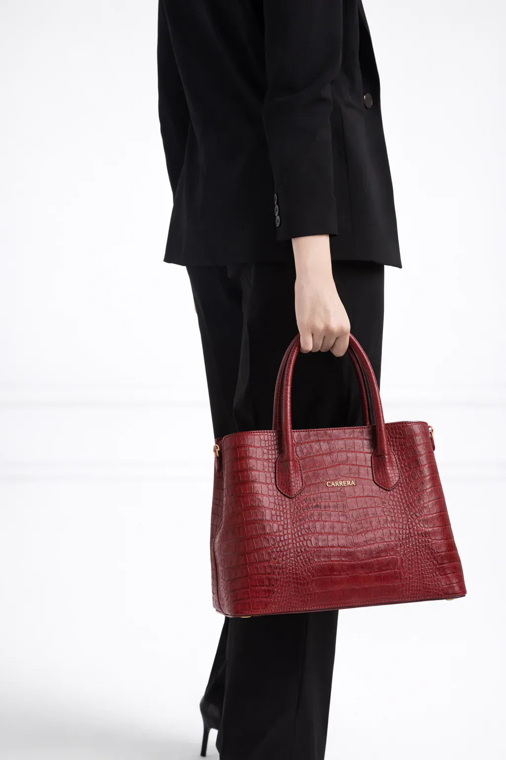 Carrera Novelya Women’s Leather Bag – Full-Grain Calf Leather Top Handle Bag for Elevated Everyday Carry | Minimal & Handcrafted - URBANPICK FASHION