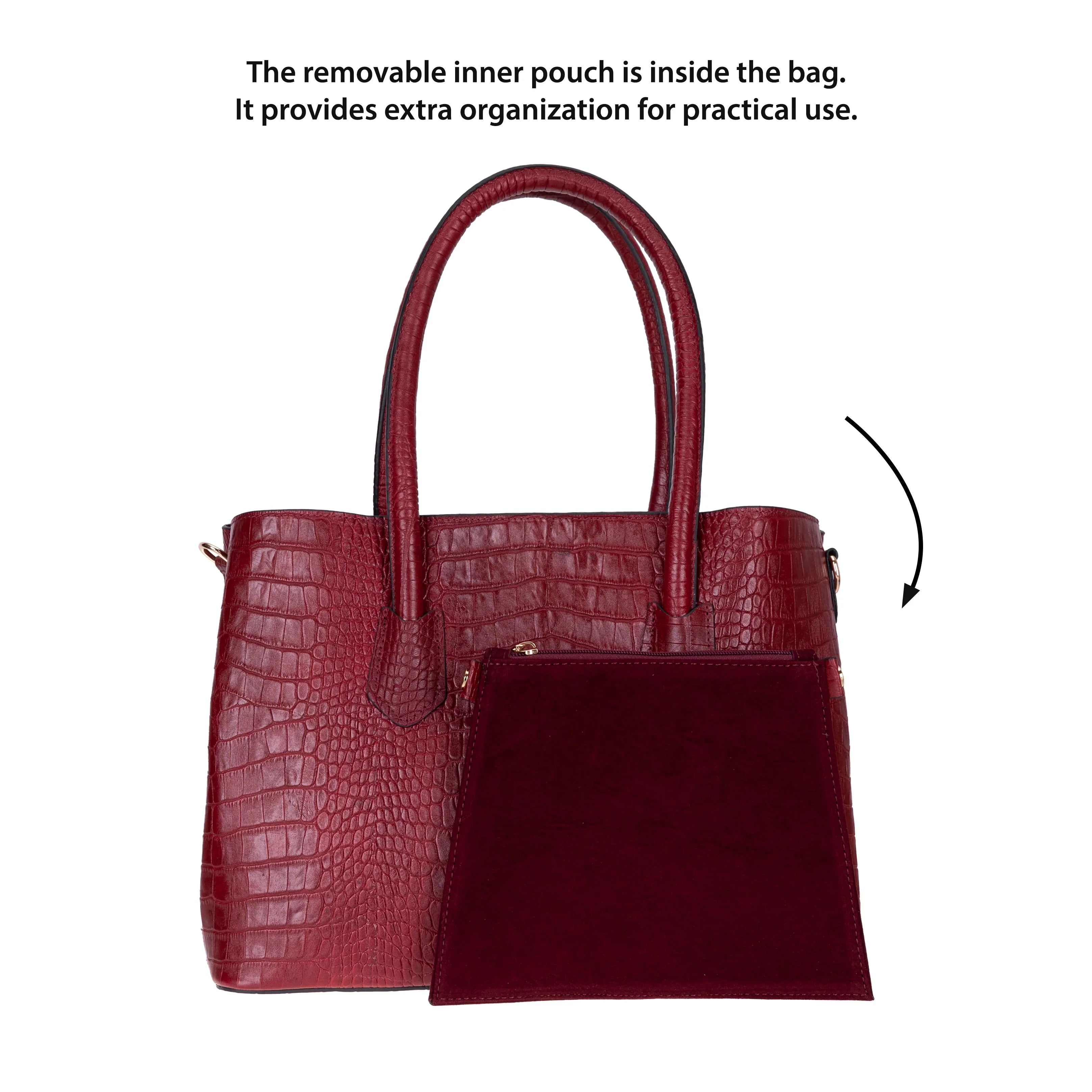 Carrera Novelya Women’s Leather Bag – Full-Grain Calf Leather Top Handle Bag for Elevated Everyday Carry | Minimal & Handcrafted - URBANPICK FASHION