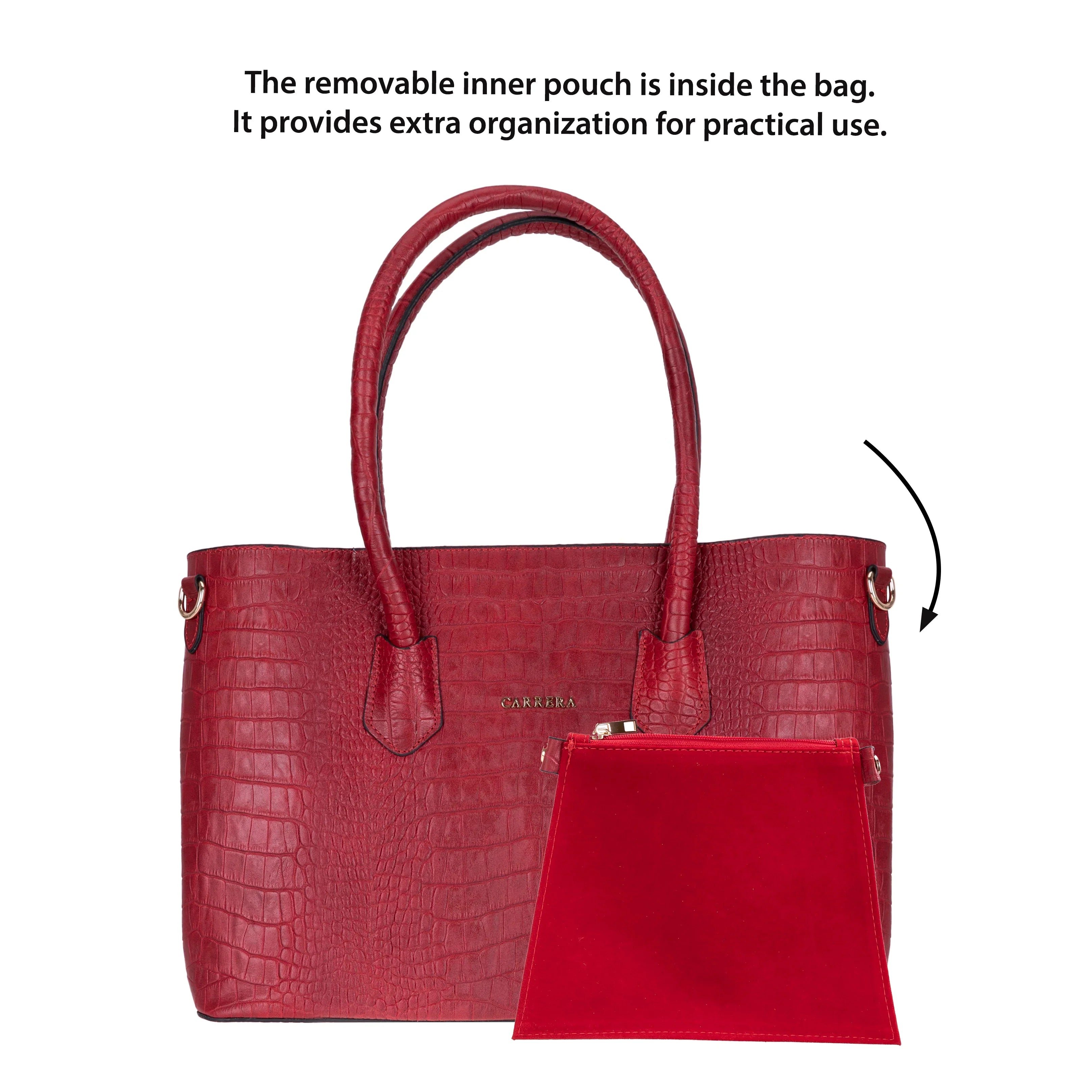 Carrera Novelya Women’s Leather Bag – Full-Grain Calf Leather Top Handle Bag for Elevated Everyday Carry | Minimal & Handcrafted - URBANPICK FASHION