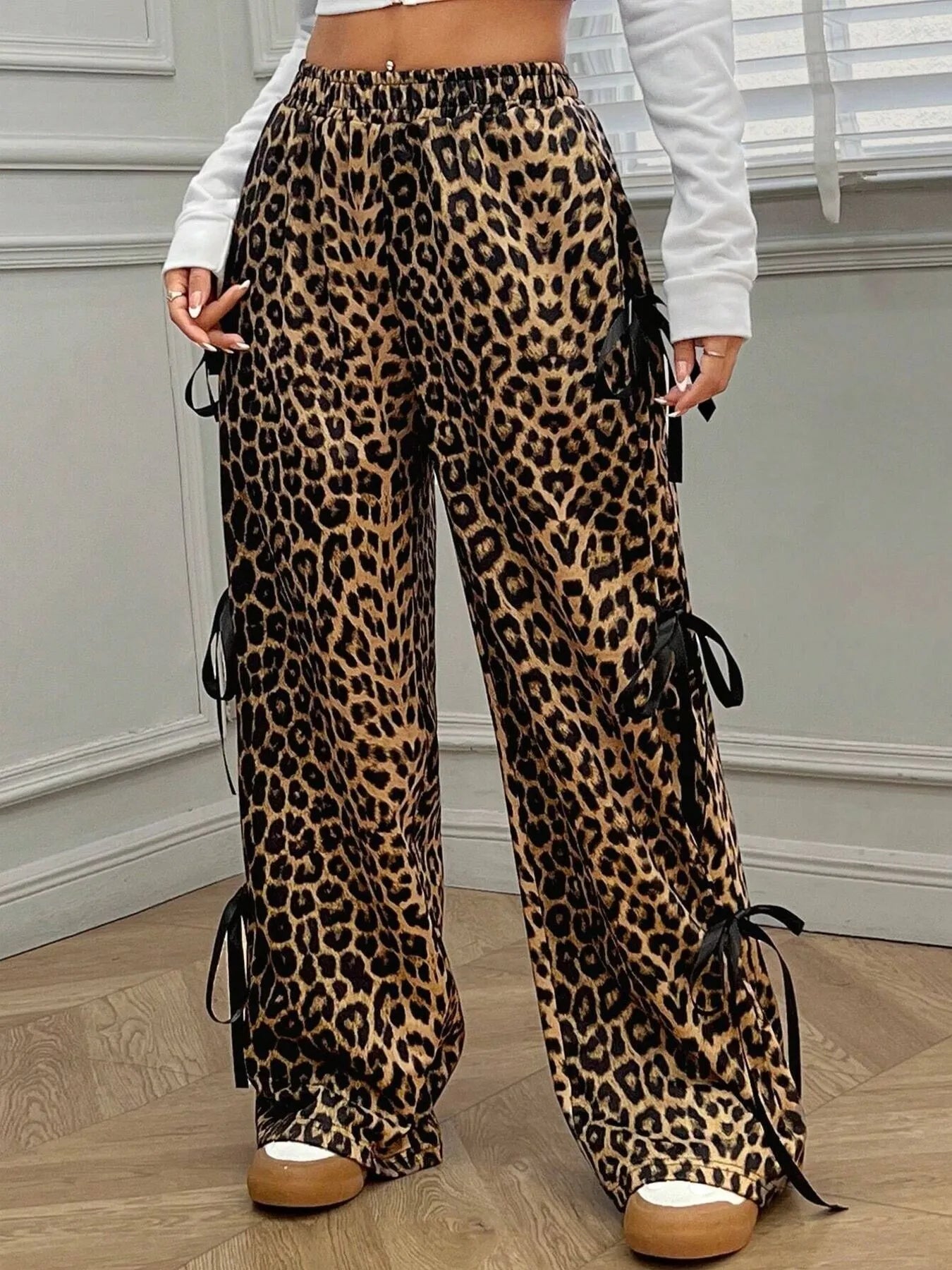 Cargo Wide Leg Pants with Side Tie Details - URBANPICK FASHION