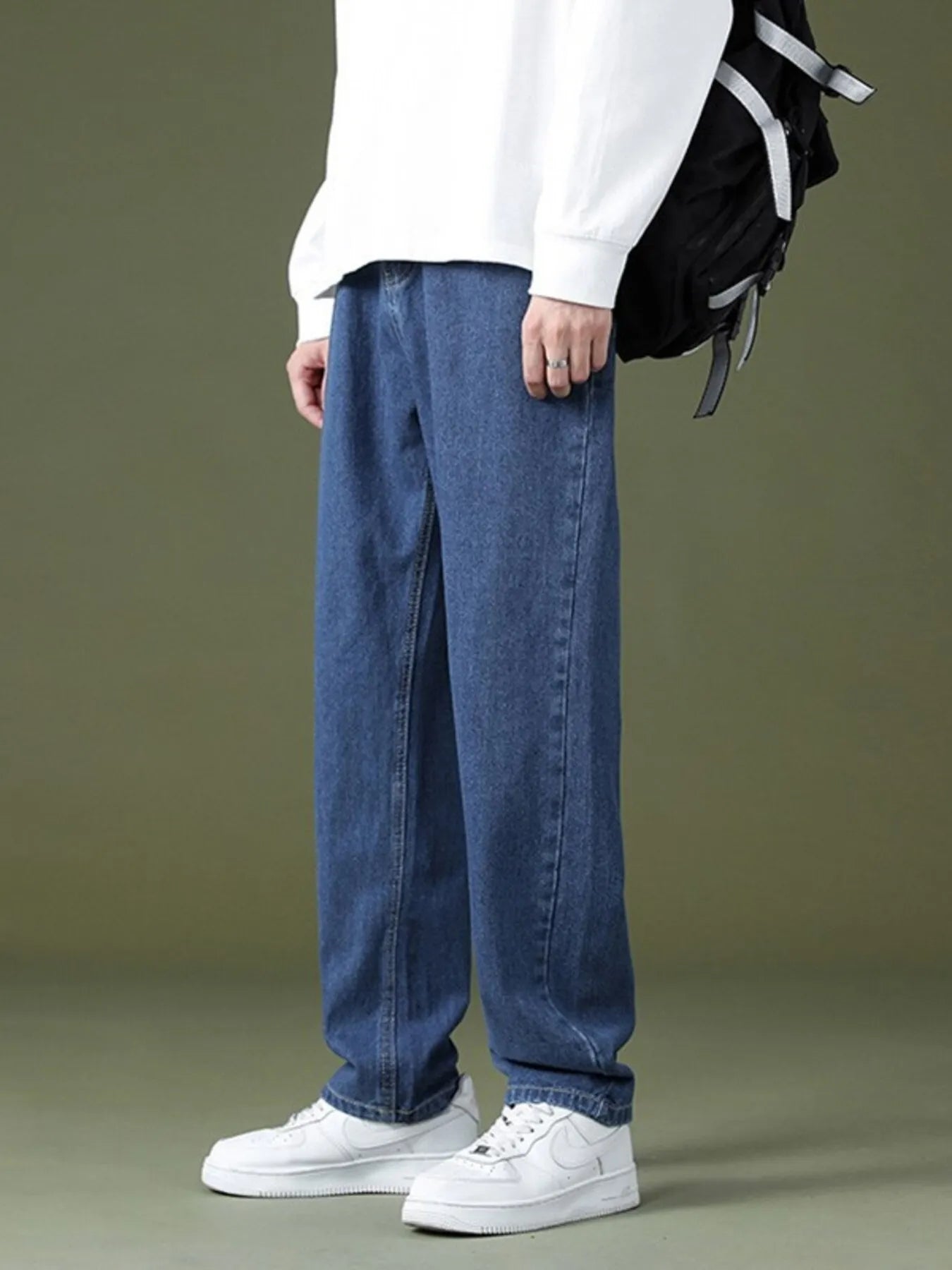 Men's Full Size Washed Relaxed Fit Jeans Plus Size - URBANPICK FASHION