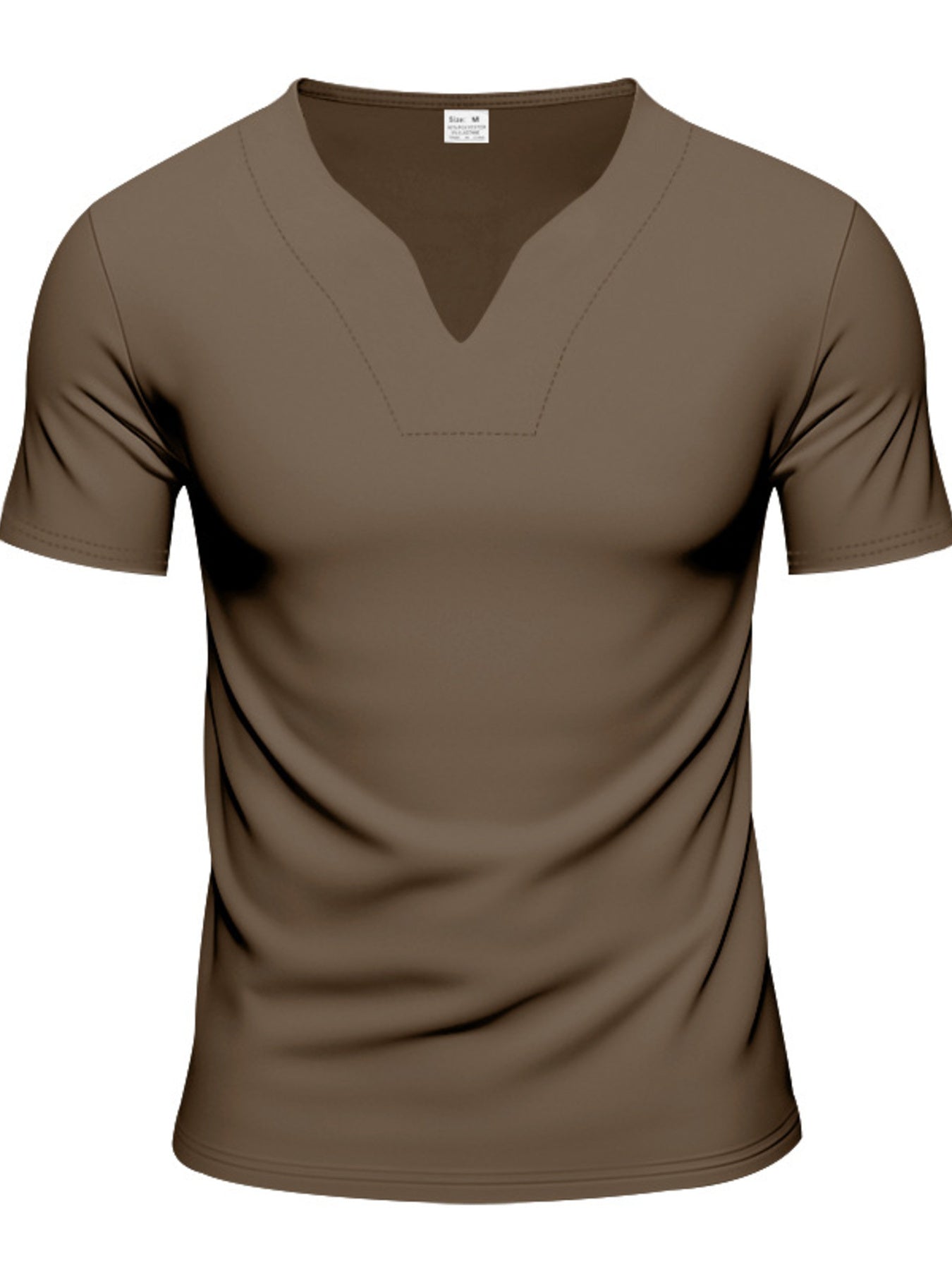 Men's Full Size Casual V-Neck Short Sleeve T-Shirt Plus Size - URBANPICK FASHION