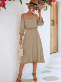 Ruffled Off-Shoulder Casual Dress for Women - URBANPICK FASHION