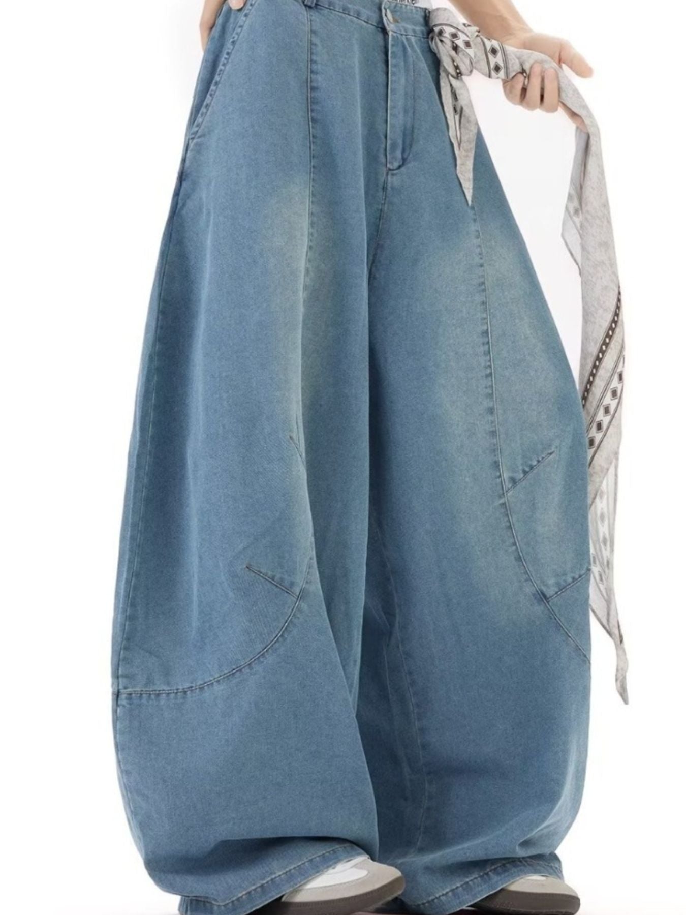 Men's Full Size Wash Wide Leg Jeans Plus Size - URBANPICK FASHION