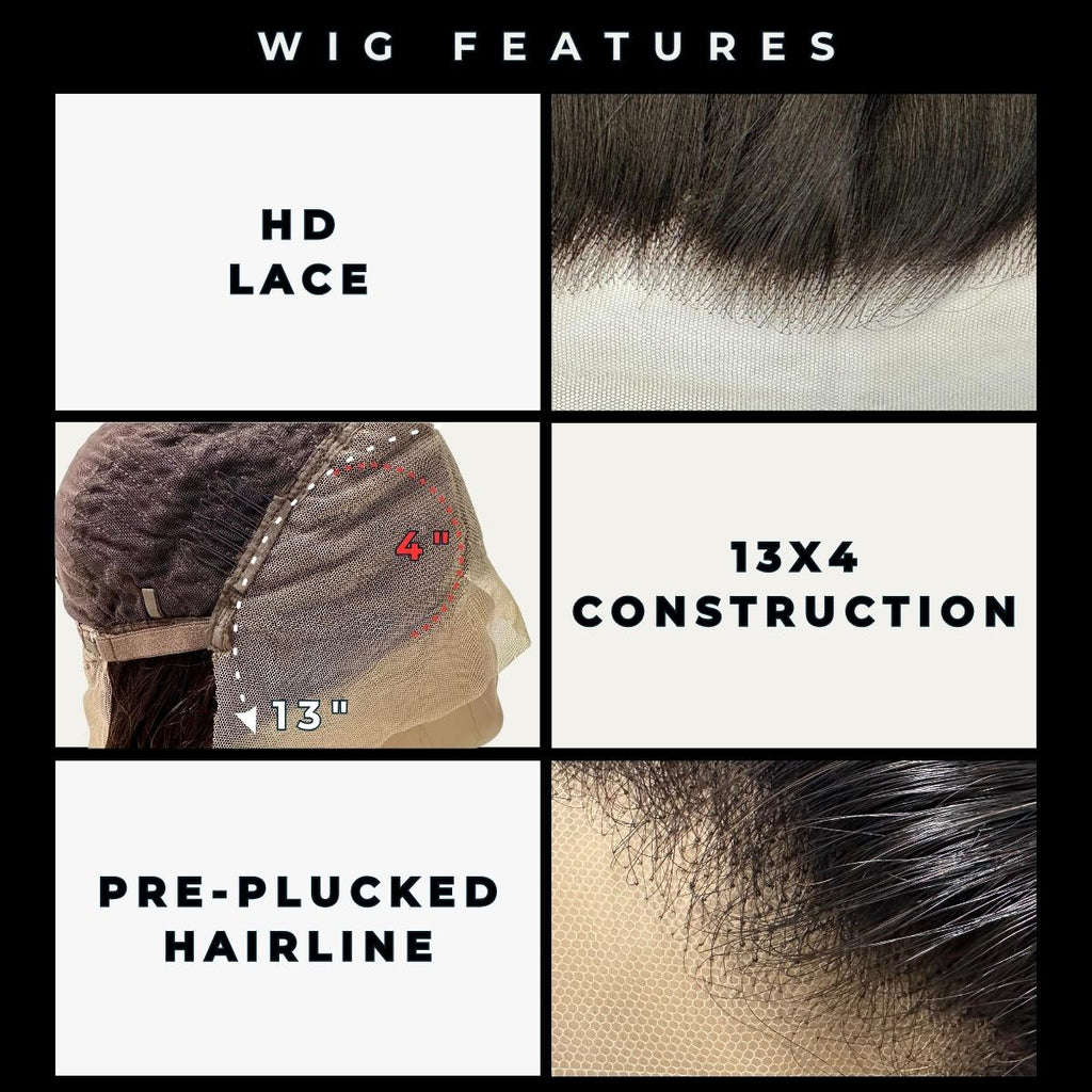 Straight 13x4 HD Lace Front Human Hair Wig - URBANPICK FASHION