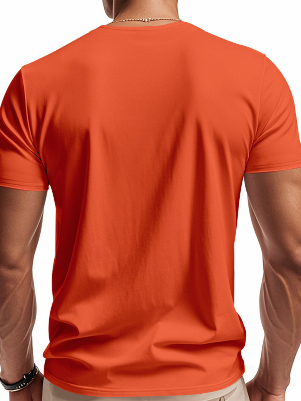 Men's Full Size Casual V-Neck Short Sleeve T-Shirt Plus Size - URBANPICK FASHION