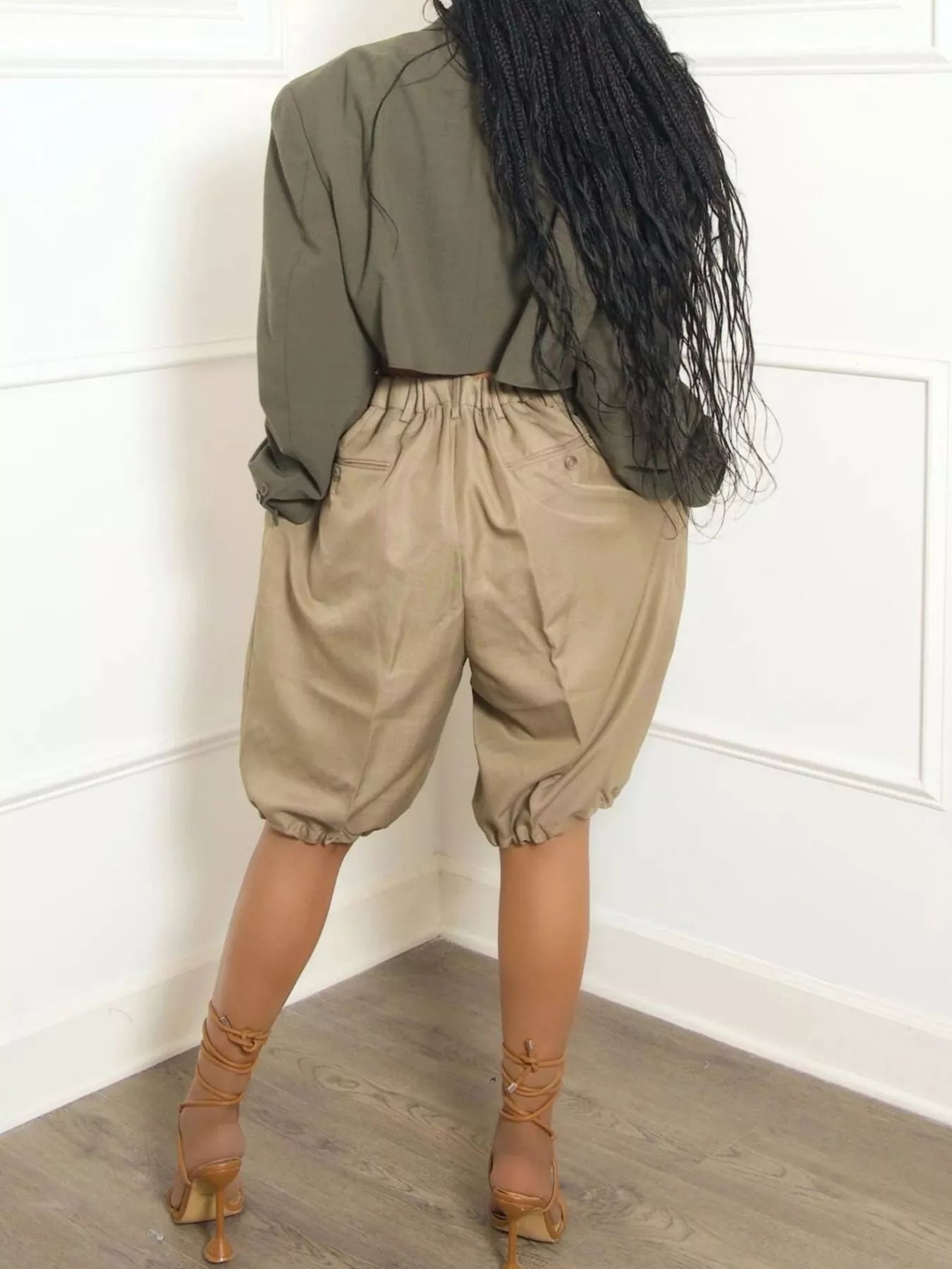 Pleated Detail High Waist Shorts - URBANPICK FASHION