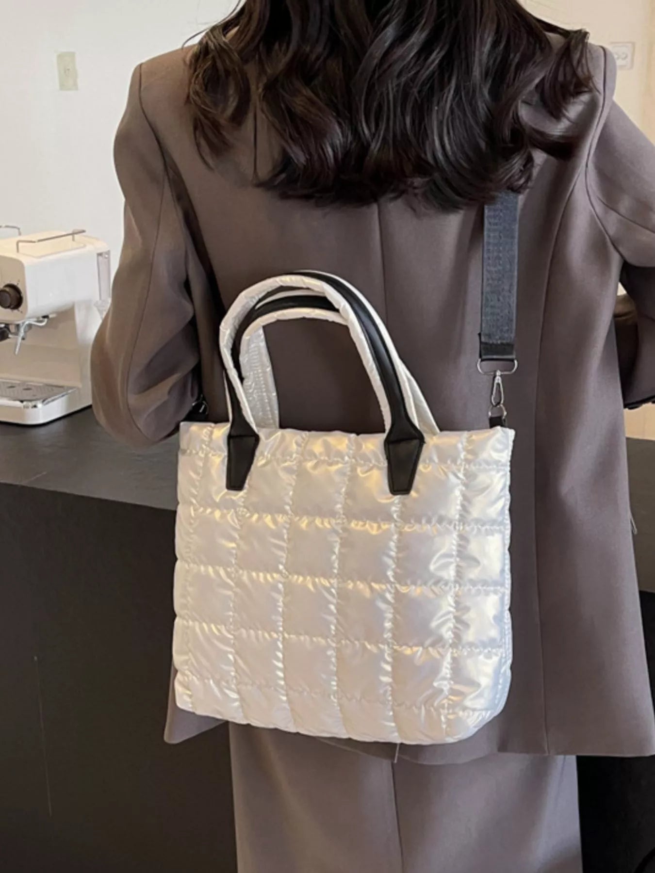 Bubble Textured Tote Crossbody Bag - URBANPICK FASHION