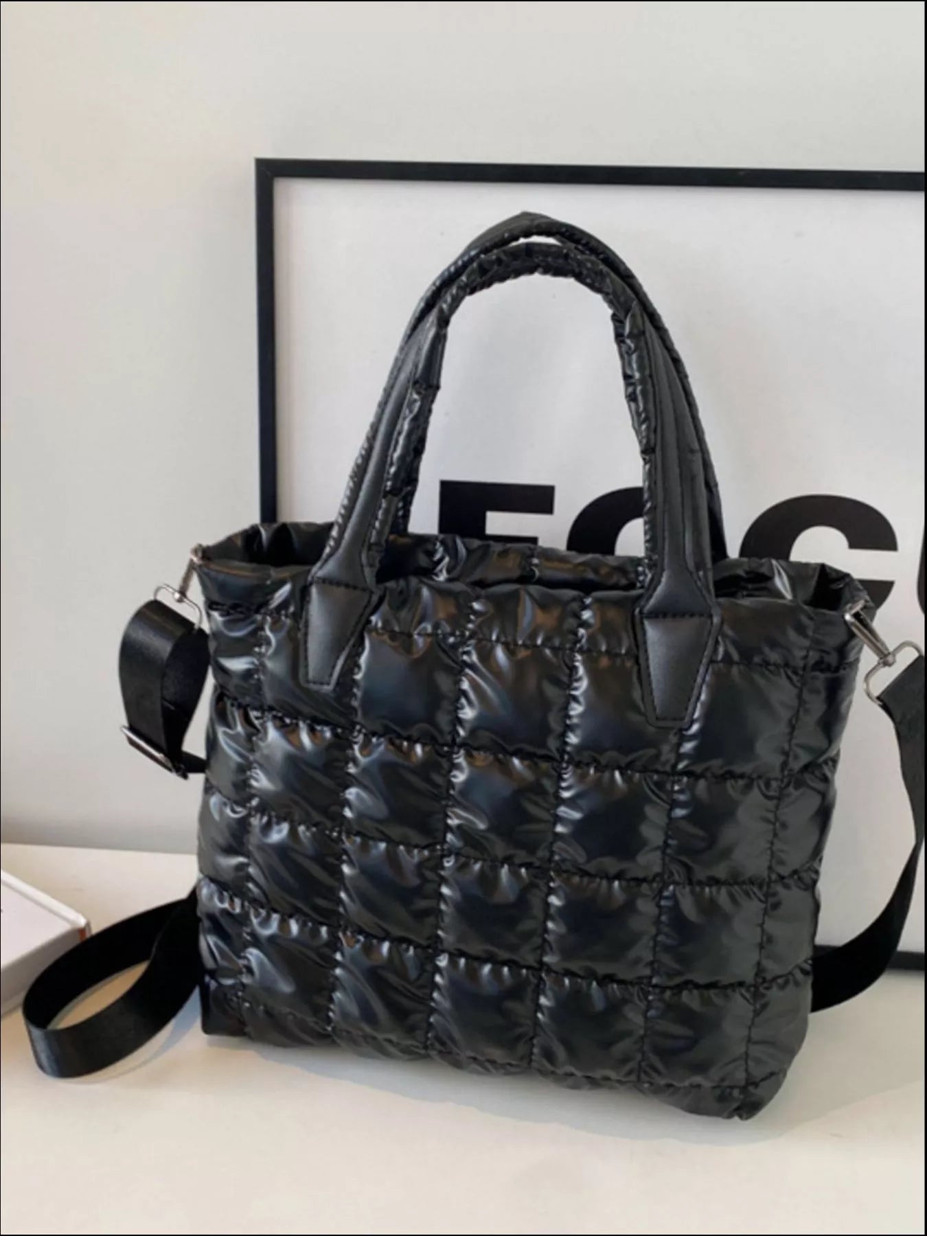Bubble Textured Tote Crossbody Bag - URBANPICK FASHION