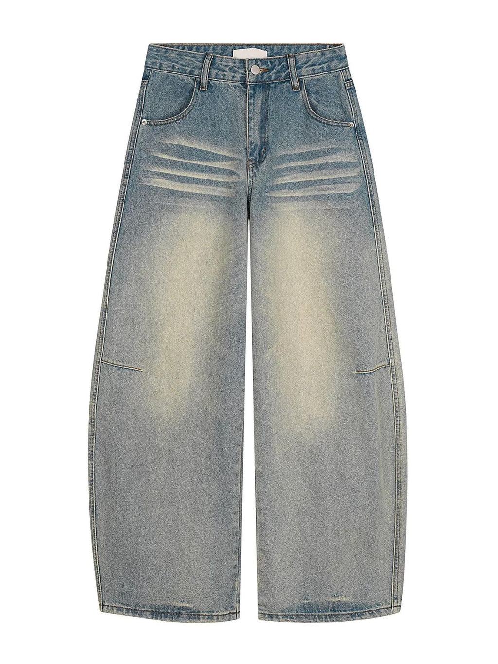 Men's Full Size Vintage Wash Wide Leg Jeans Plus Size - URBANPICK FASHION
