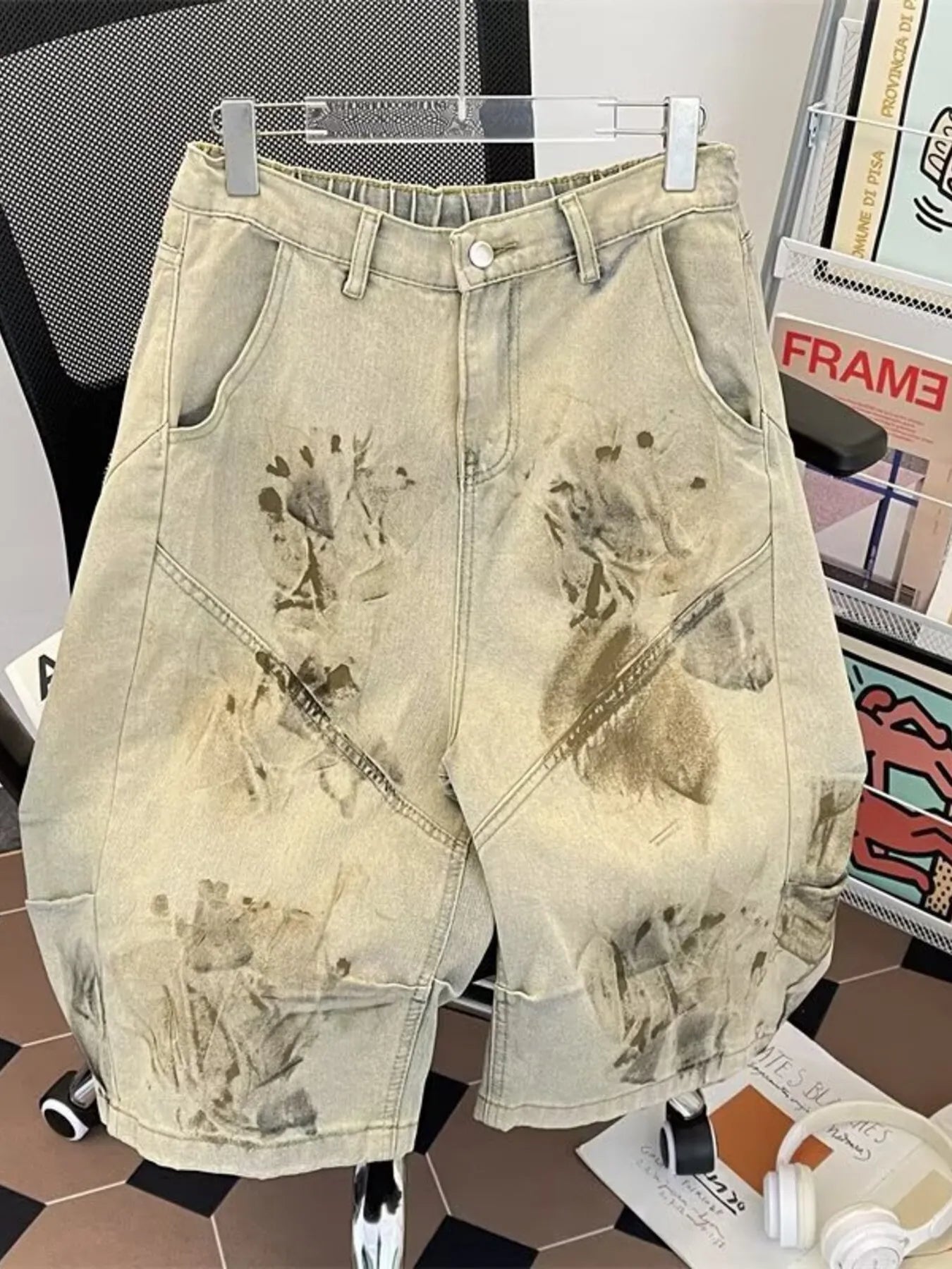 Men's Plus Size Vintage Wash Denim Shorts - URBANPICK FASHION