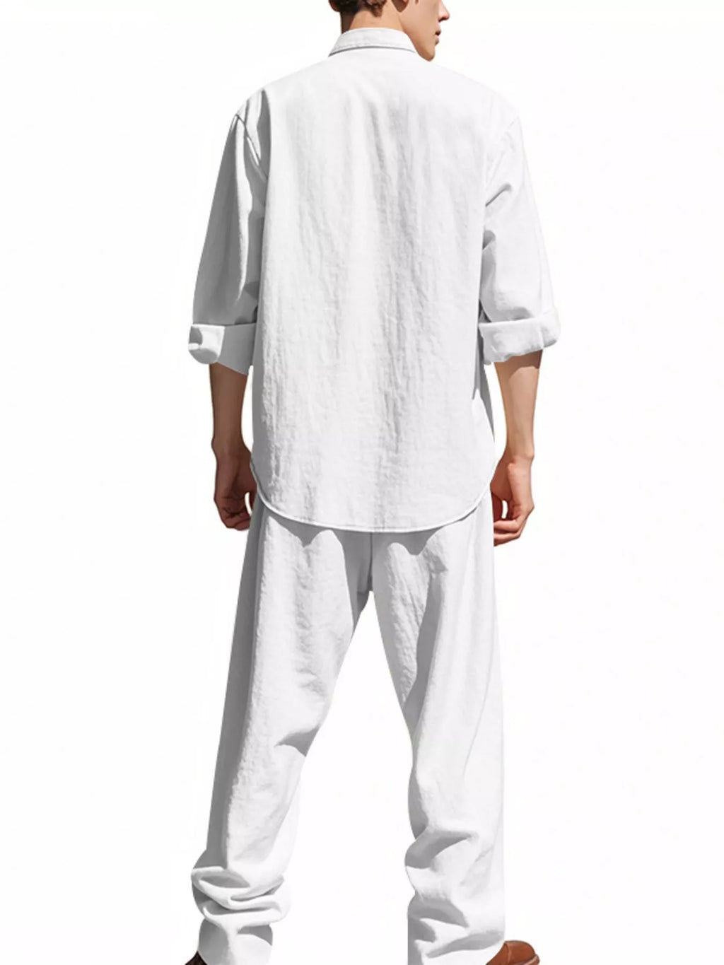 Men's Full Size Casual Button Up Shirt and Pants Plus Size - URBANPICK FASHION