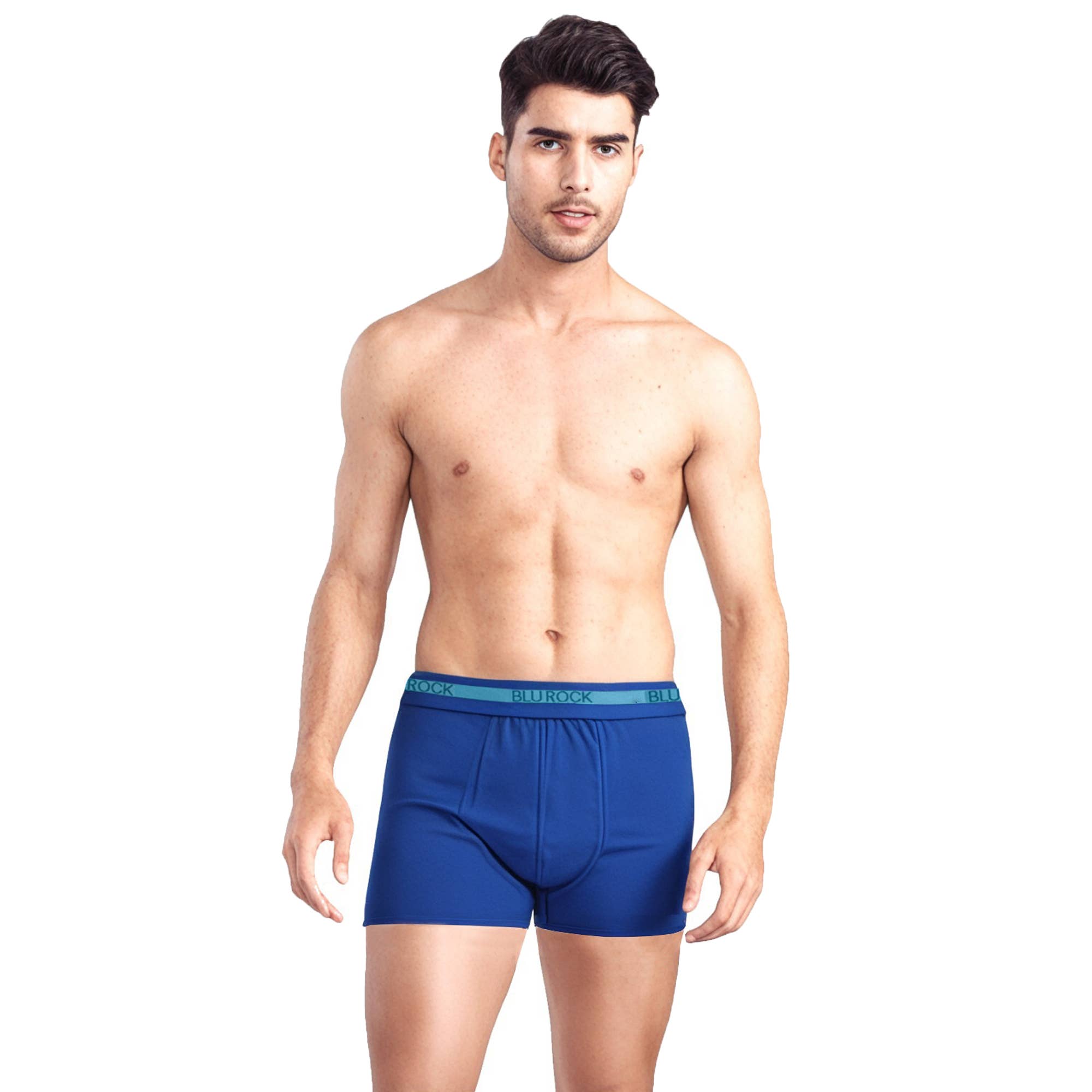 Blu Rock  Men's Stretch Cotton Boxer Briefs (3 Pack): White / MEDIUM-3PCS