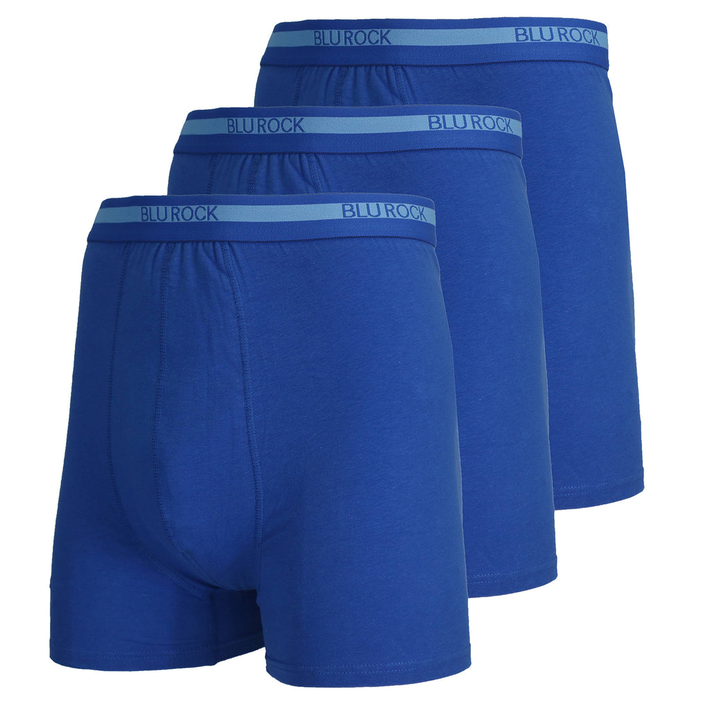 Blu Rock  Men's Stretch Cotton Boxer Briefs (3 Pack): White / LARGE-3PCS