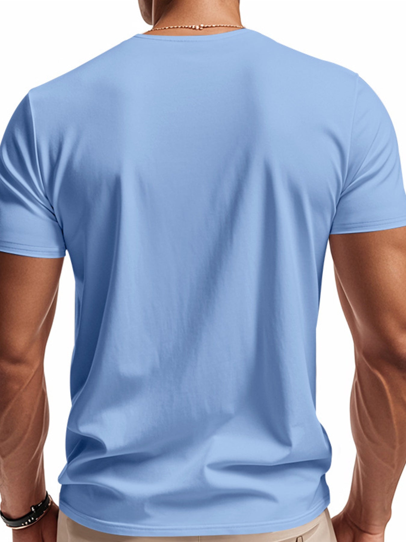 Men's Full Size Casual V-Neck Short Sleeve T-Shirt Plus Size - URBANPICK FASHION