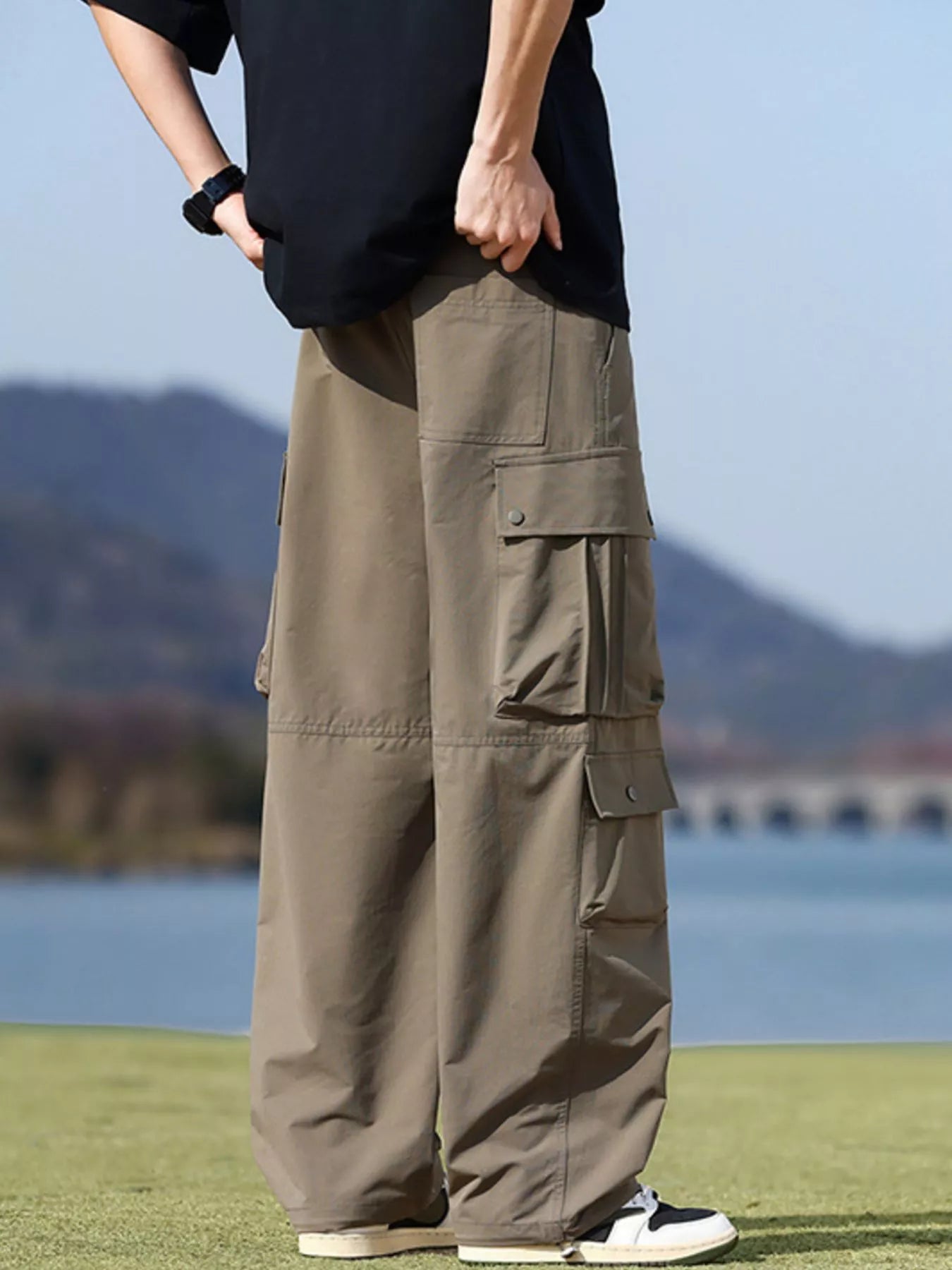 Men's Plus Size Loose Fit Multi-Pocket Cargo Pants - URBANPICK FASHION