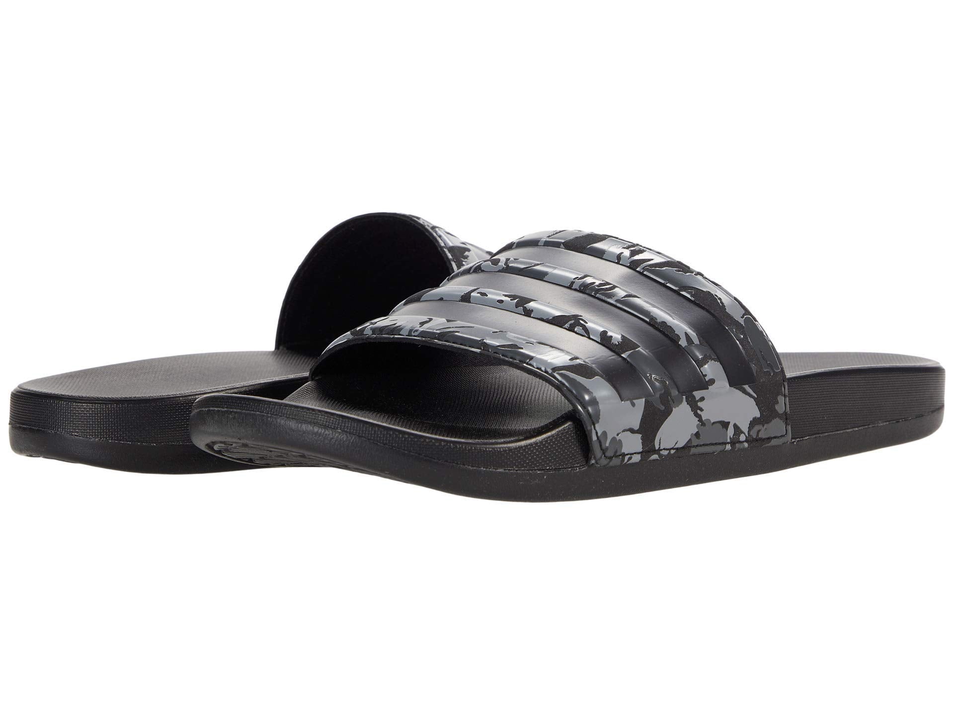 adidas Mens Adilette Comfort Slides Sandal Grey/Core Black/Grey 7 - URBANPICK FASHION