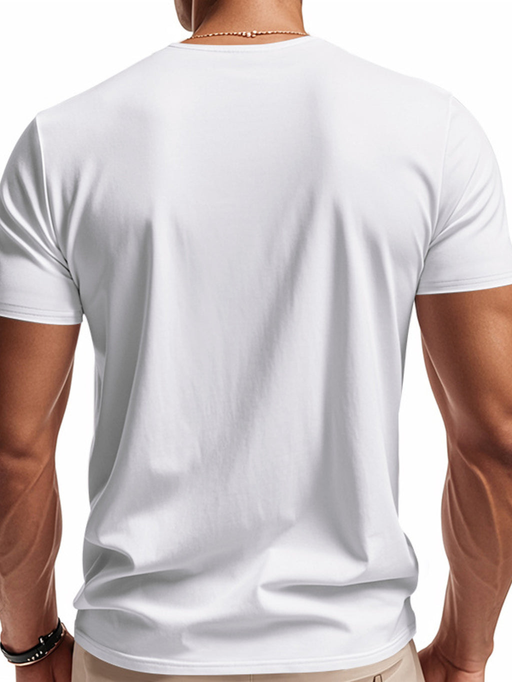 Men's Full Size Casual V-Neck Short Sleeve T-Shirt Plus Size - URBANPICK FASHION