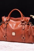 PU Leather Handbag with Tassels - URBANPICK FASHION