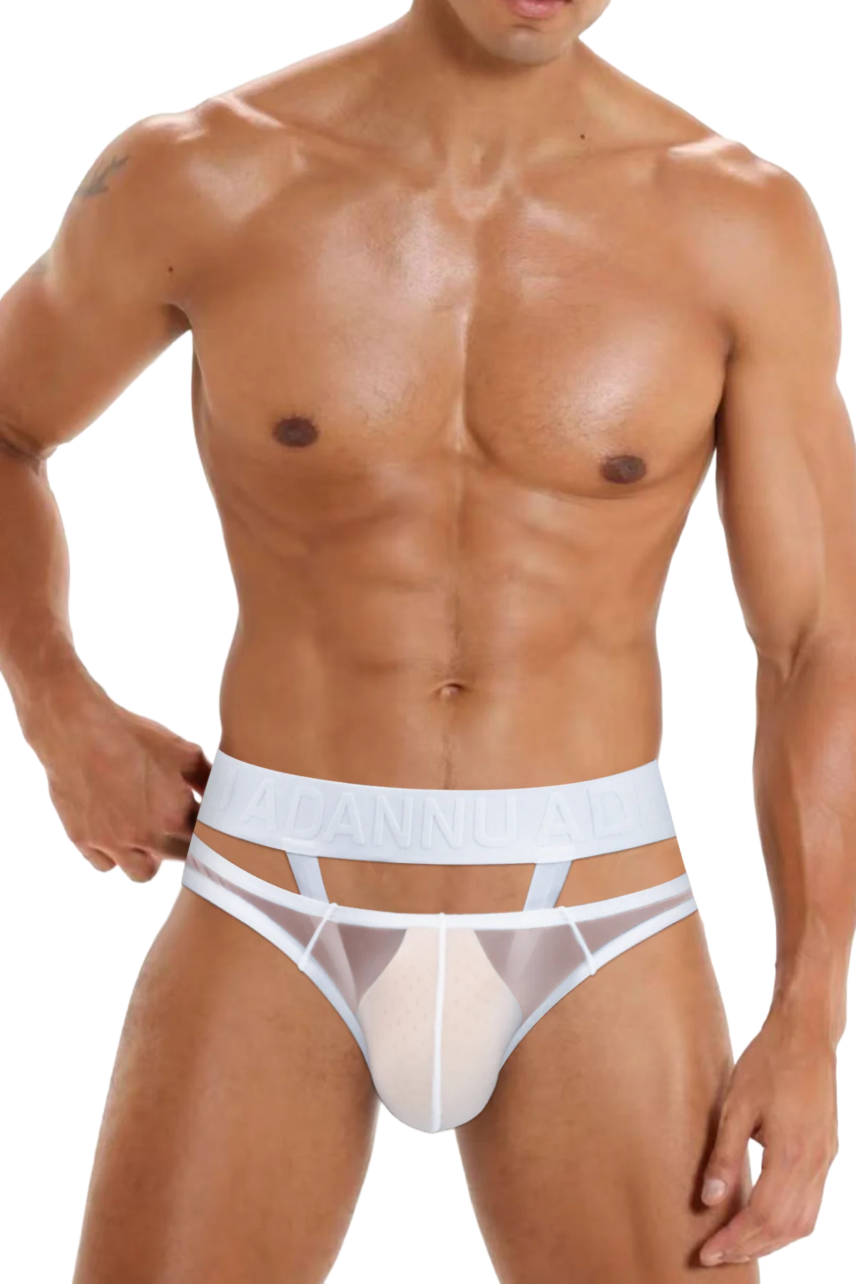 Men’s Sexy Sheer Thong with Ring & Strap Design - URBANPICK FASHION