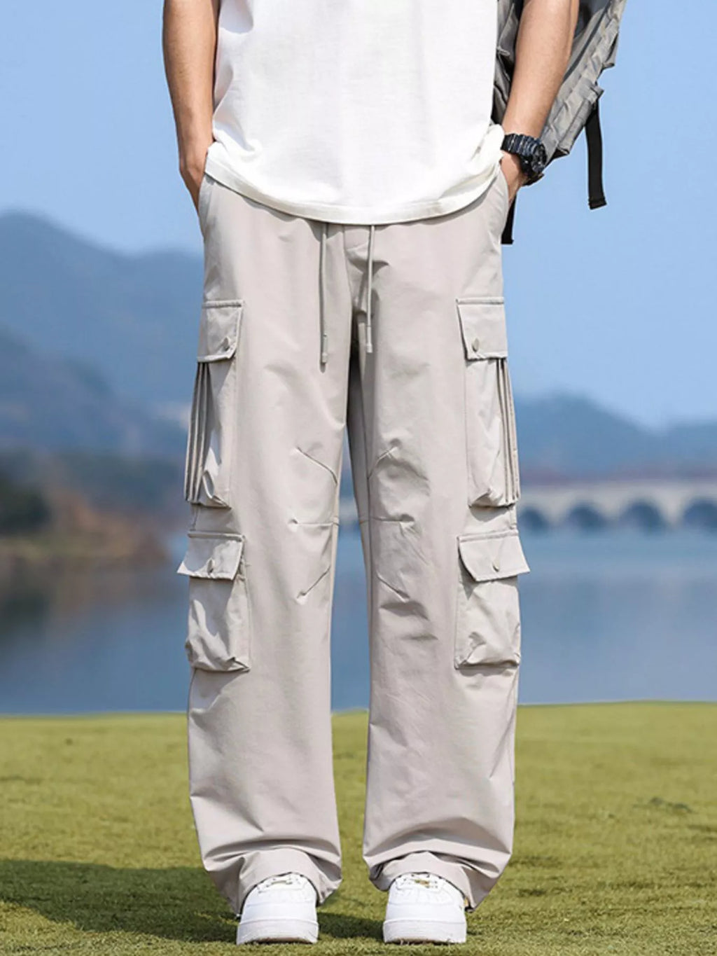 Men's Plus Size Loose Fit Multi-Pocket Cargo Pants - URBANPICK FASHION