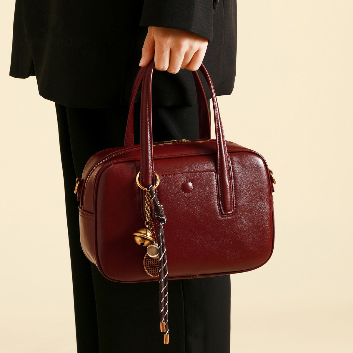 Leather Top Handle Handbag - URBANPICK FASHION