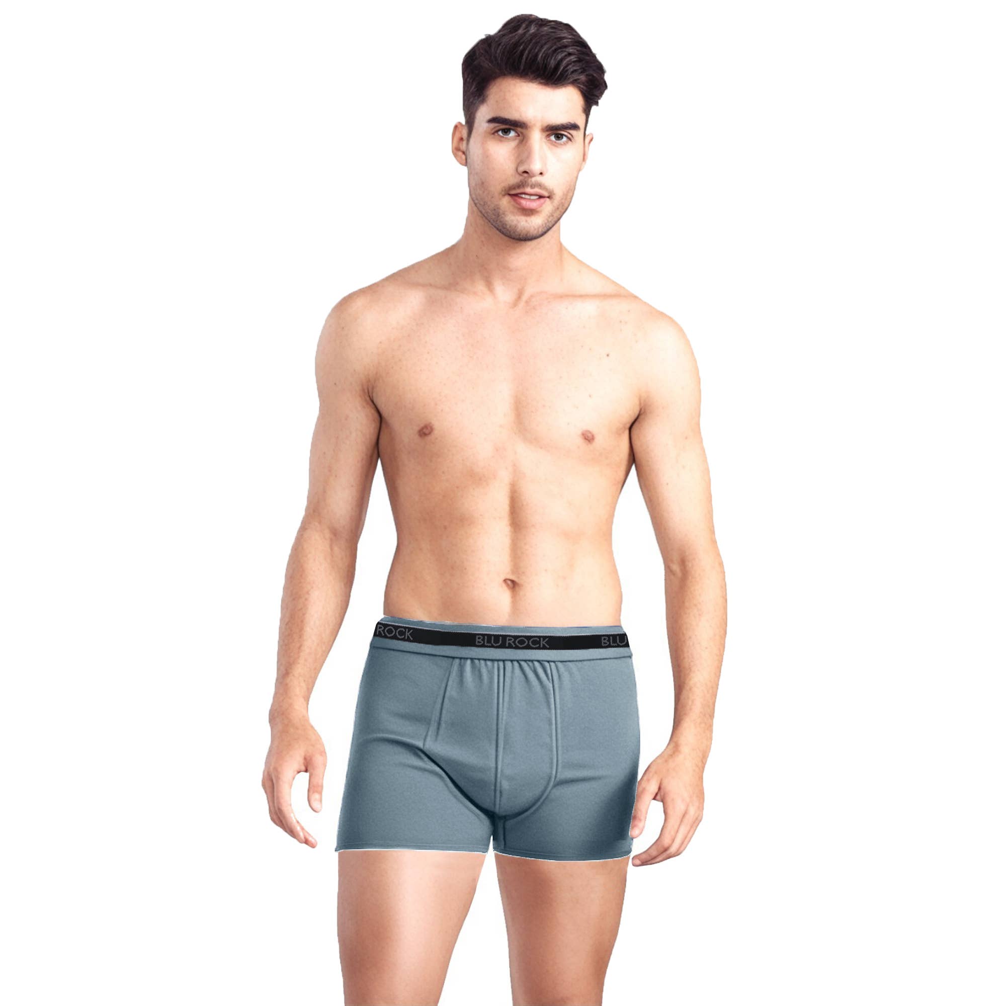 Blu Rock  Men's Stretch Cotton Boxer Briefs (3 Pack): White / LARGE-3PCS