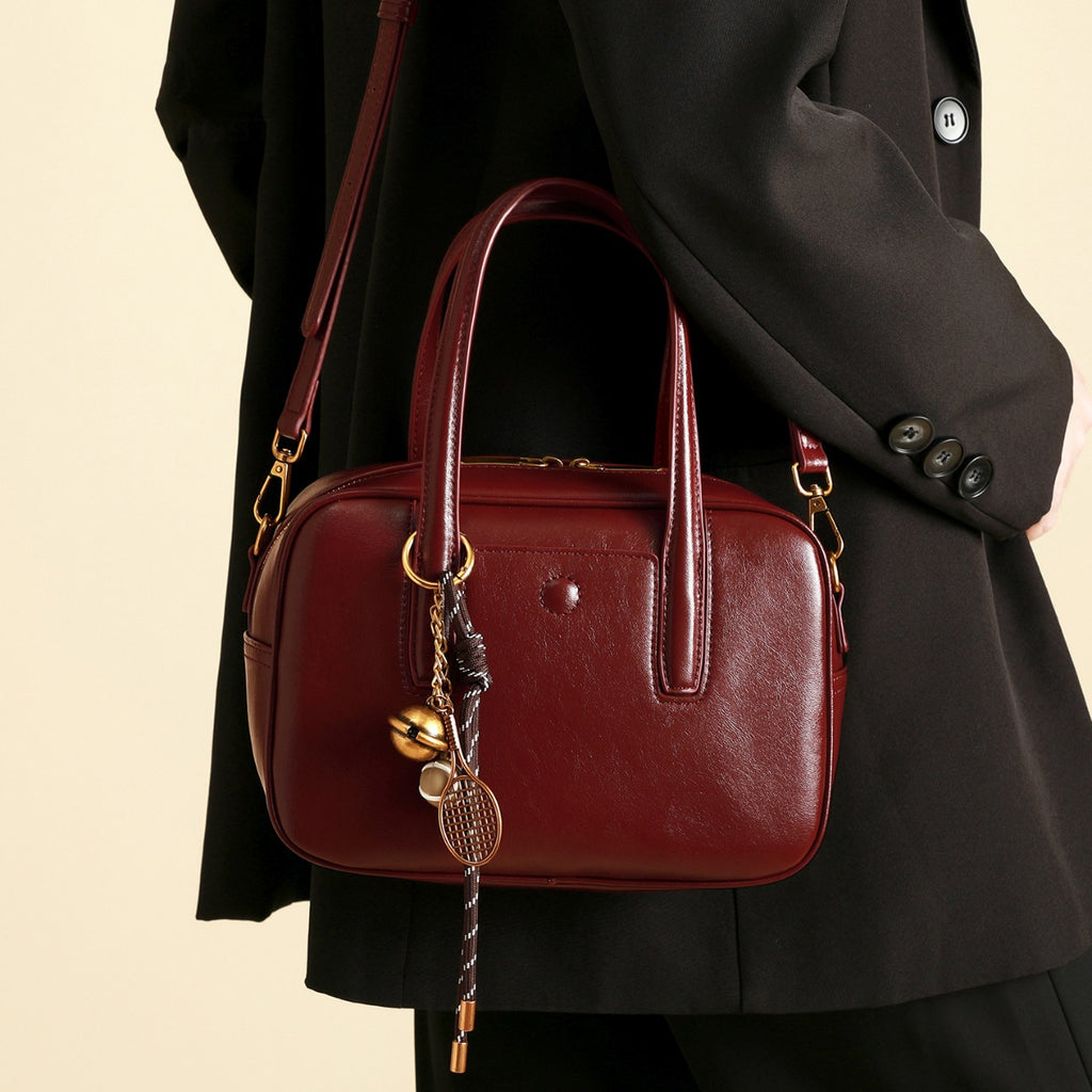 Leather Top Handle Handbag - URBANPICK FASHION