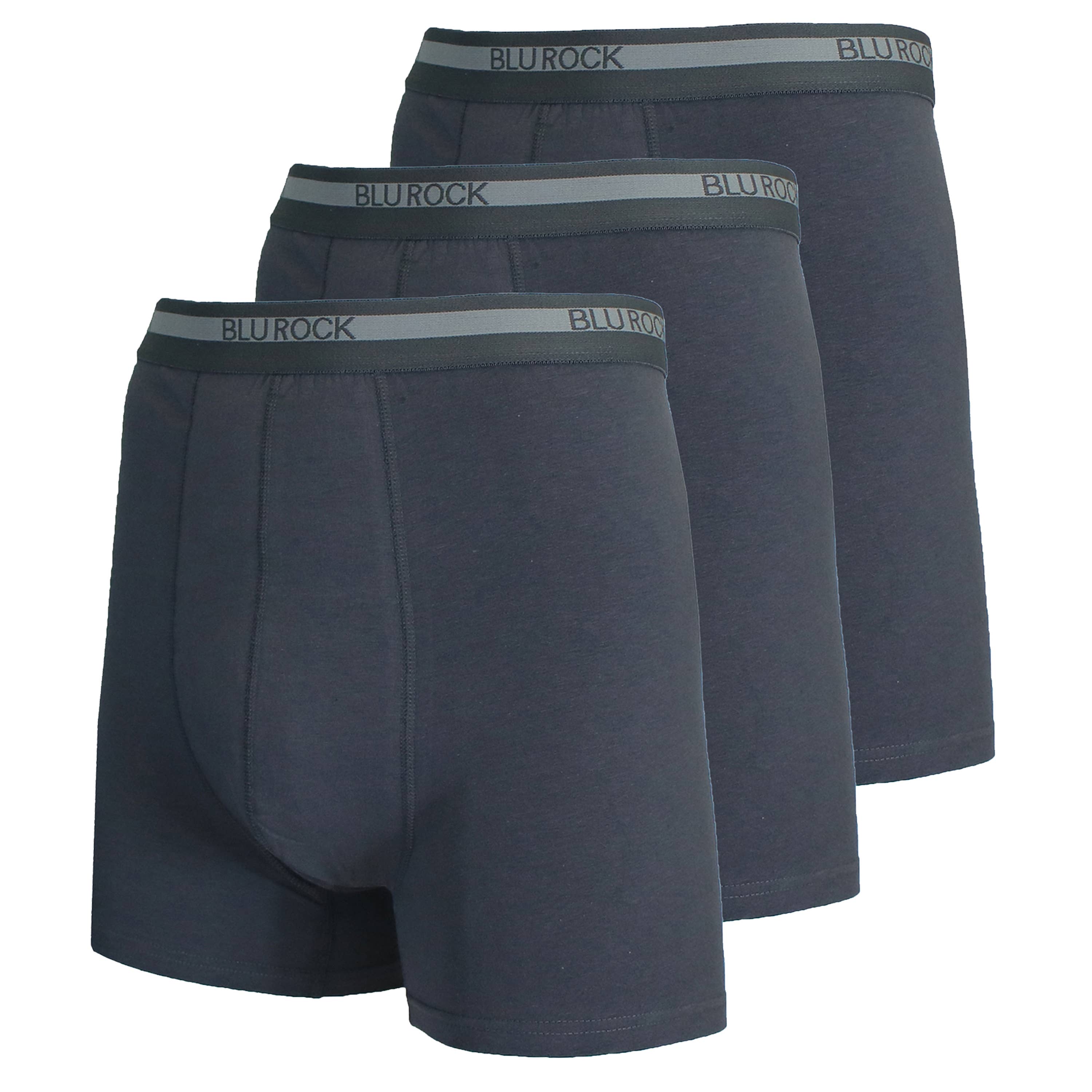 Blu Rock  Men's Stretch Cotton Boxer Briefs (3 Pack): White / MEDIUM-3PCS