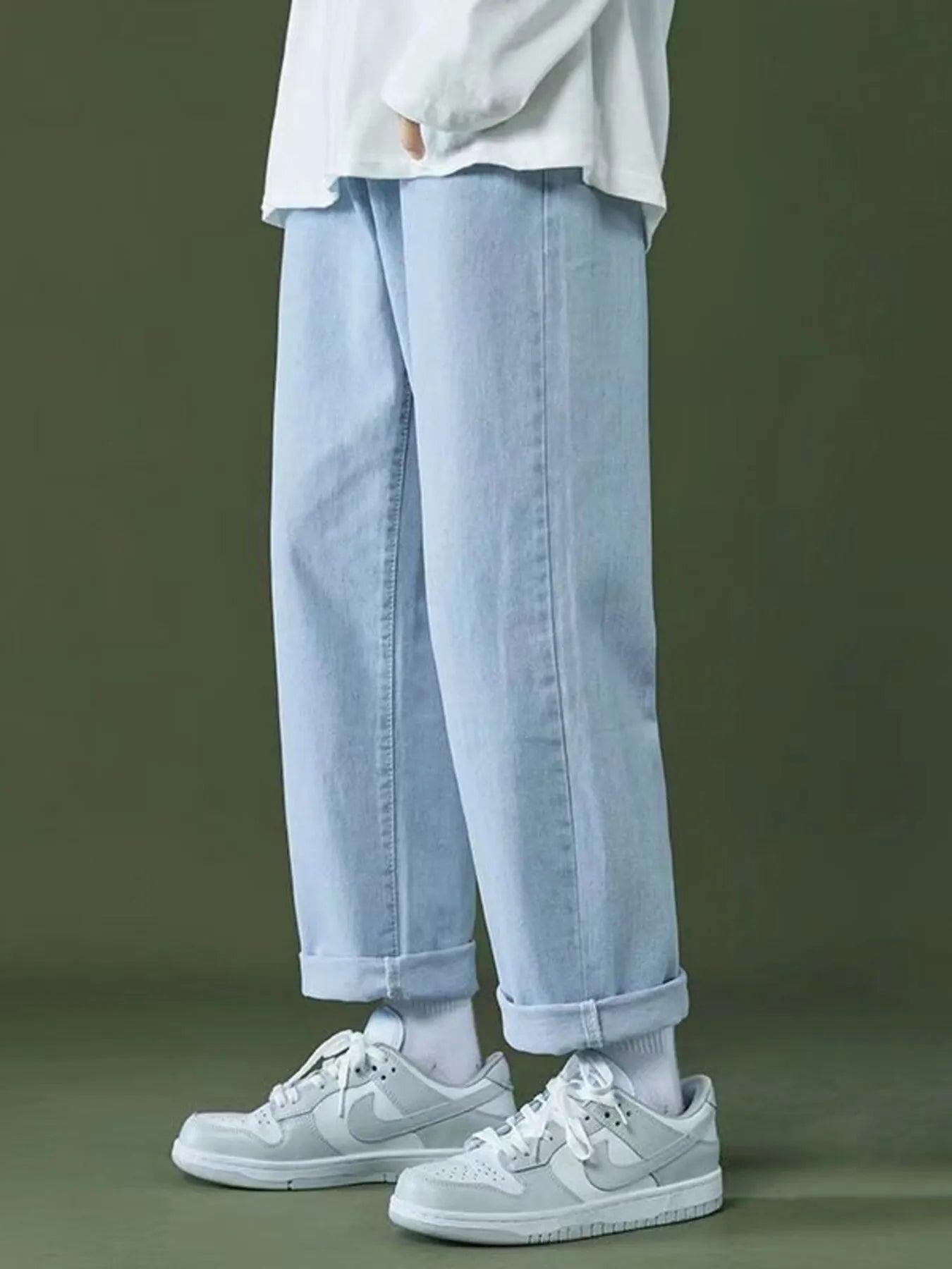 Men's Full Size Washed Relaxed Fit Jeans Plus Size - URBANPICK FASHION