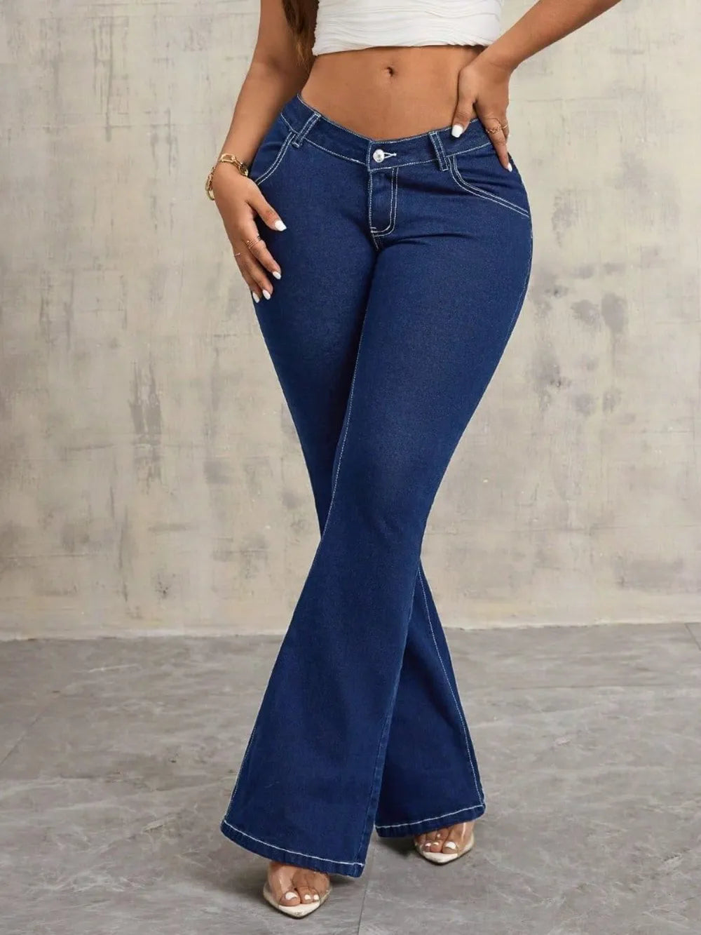 Flare Jeans with Pockets - URBANPICK FASHION