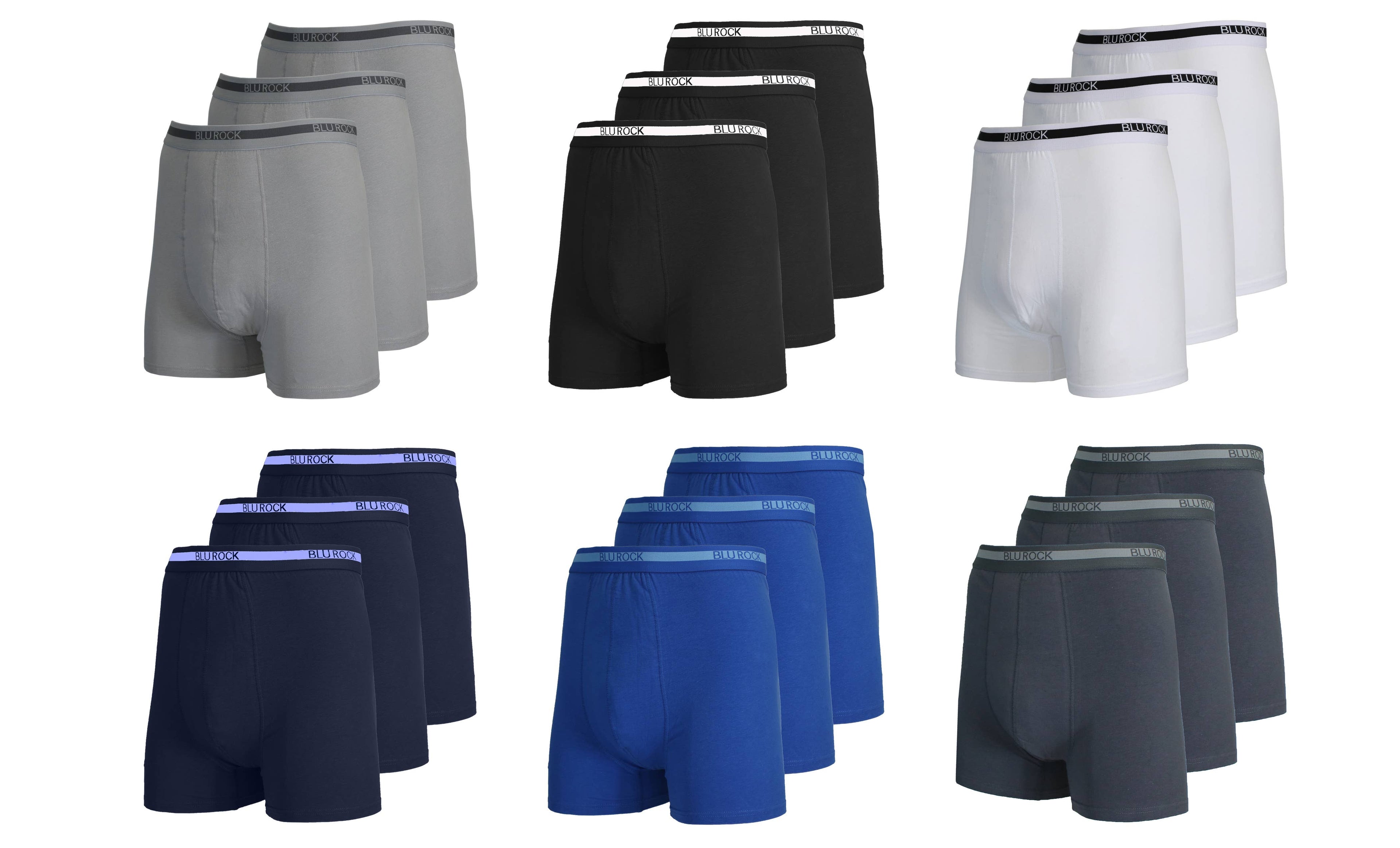 Blu Rock  Men's Stretch Cotton Boxer Briefs (3 Pack): White / MEDIUM-3PCS