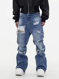 Men's Full Size Distressed Wide Leg Jeans Plus Size - URBANPICK FASHION