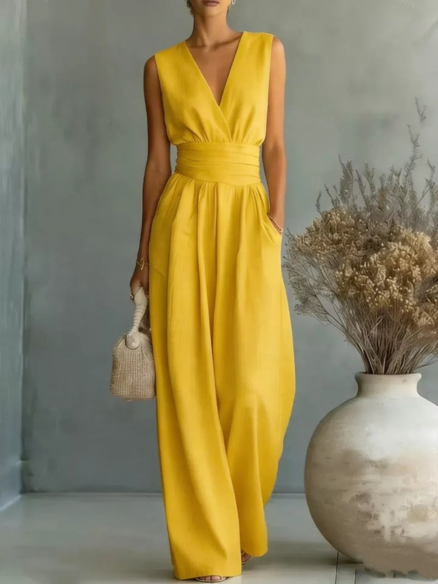 Full Size Sleeveless Wide-Leg Jumpsuit Plus Size - URBANPICK FASHION
