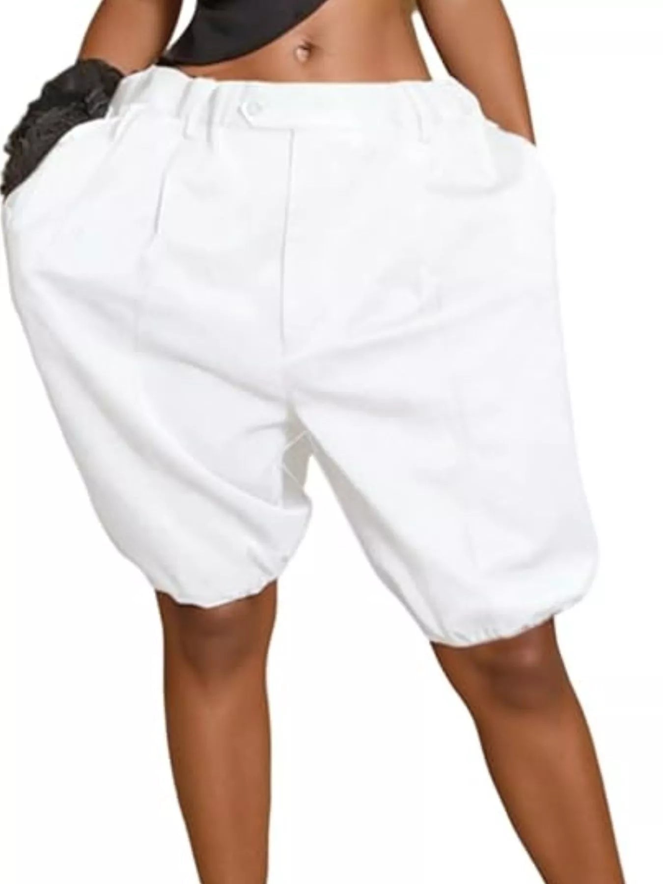 Pleated Detail High Waist Shorts - URBANPICK FASHION