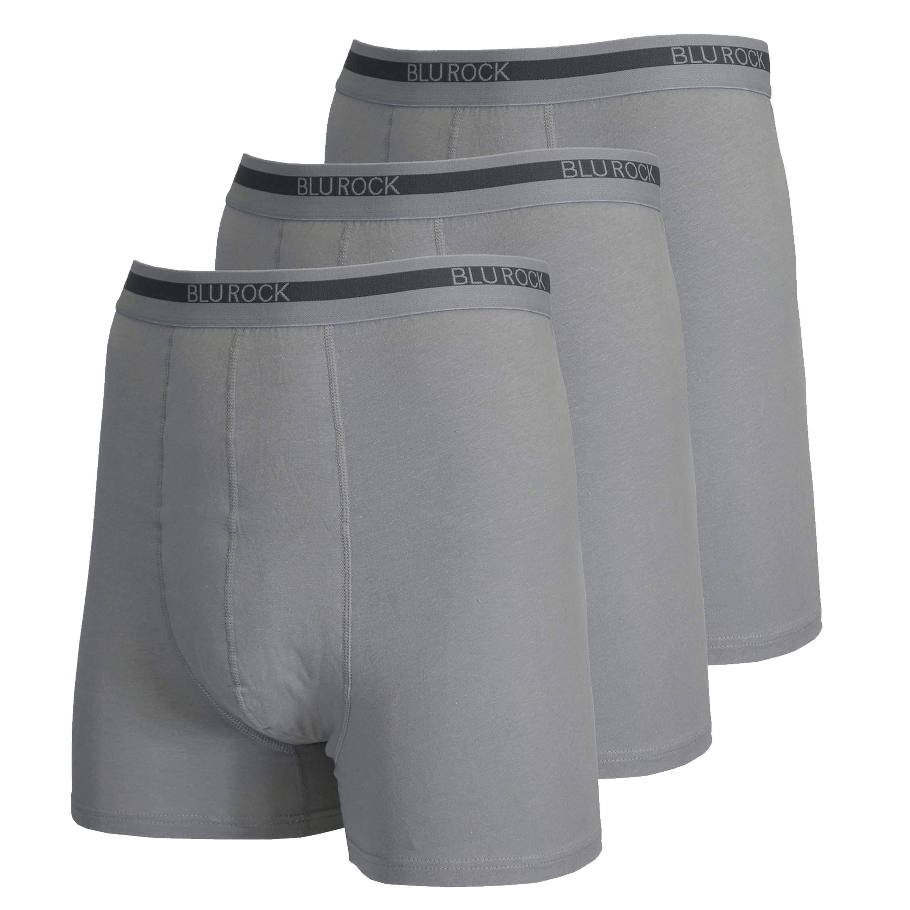 Blu Rock  Men's Stretch Cotton Boxer Briefs (3 Pack): White / LARGE-3PCS