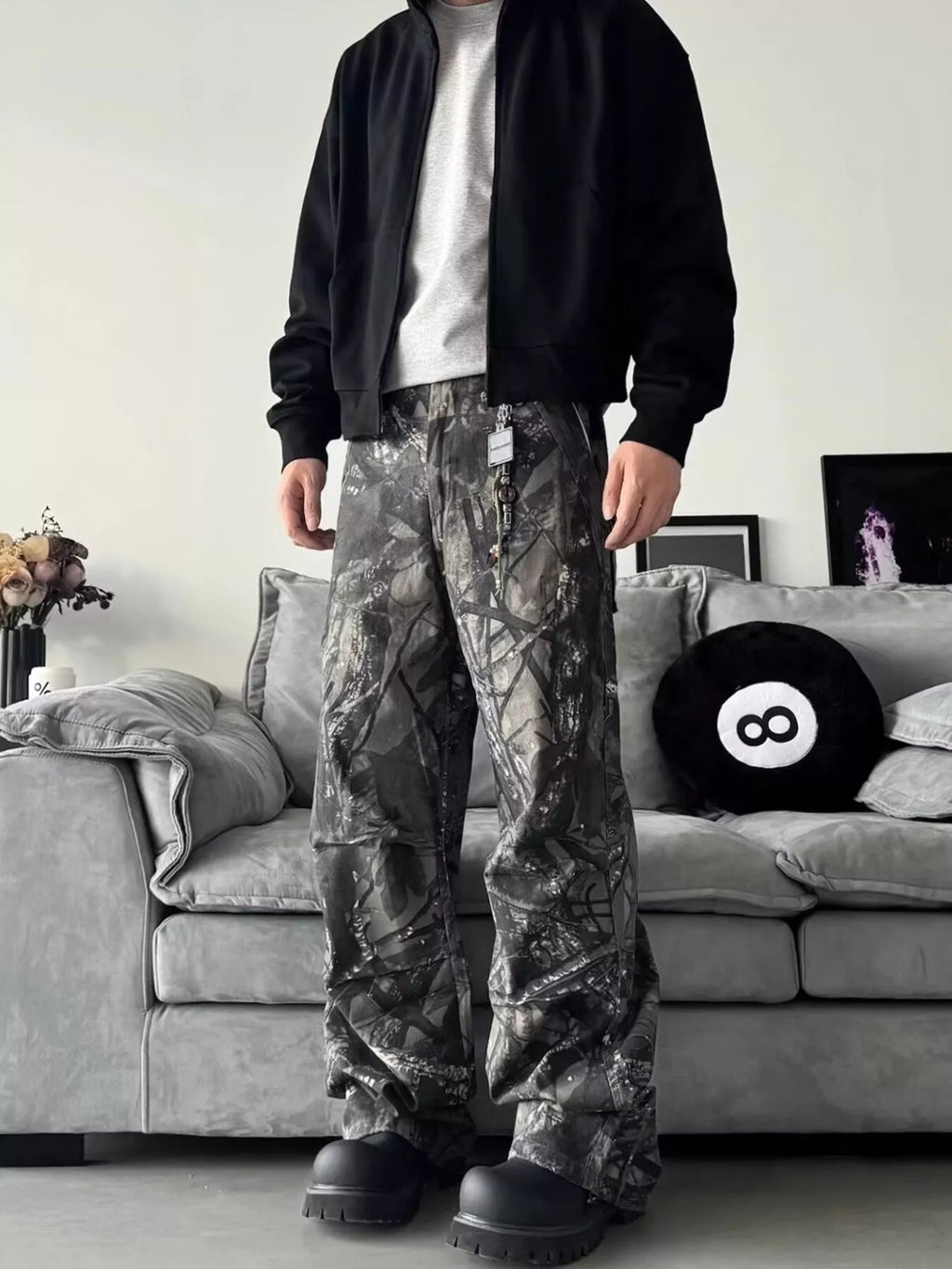 Men's Full Size Camo Print Relaxed Fit Jeans Plus Size - URBANPICK FASHION
