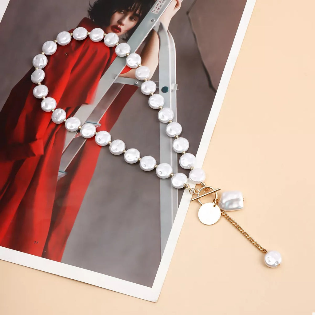 18K Gold-Plated Pearl Drop Necklace - URBANPICK FASHION