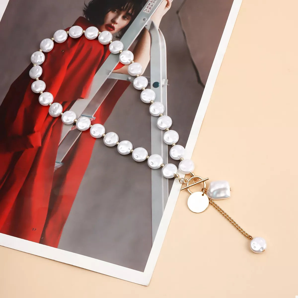 18K Gold-Plated Pearl Drop Necklace - URBANPICK FASHION
