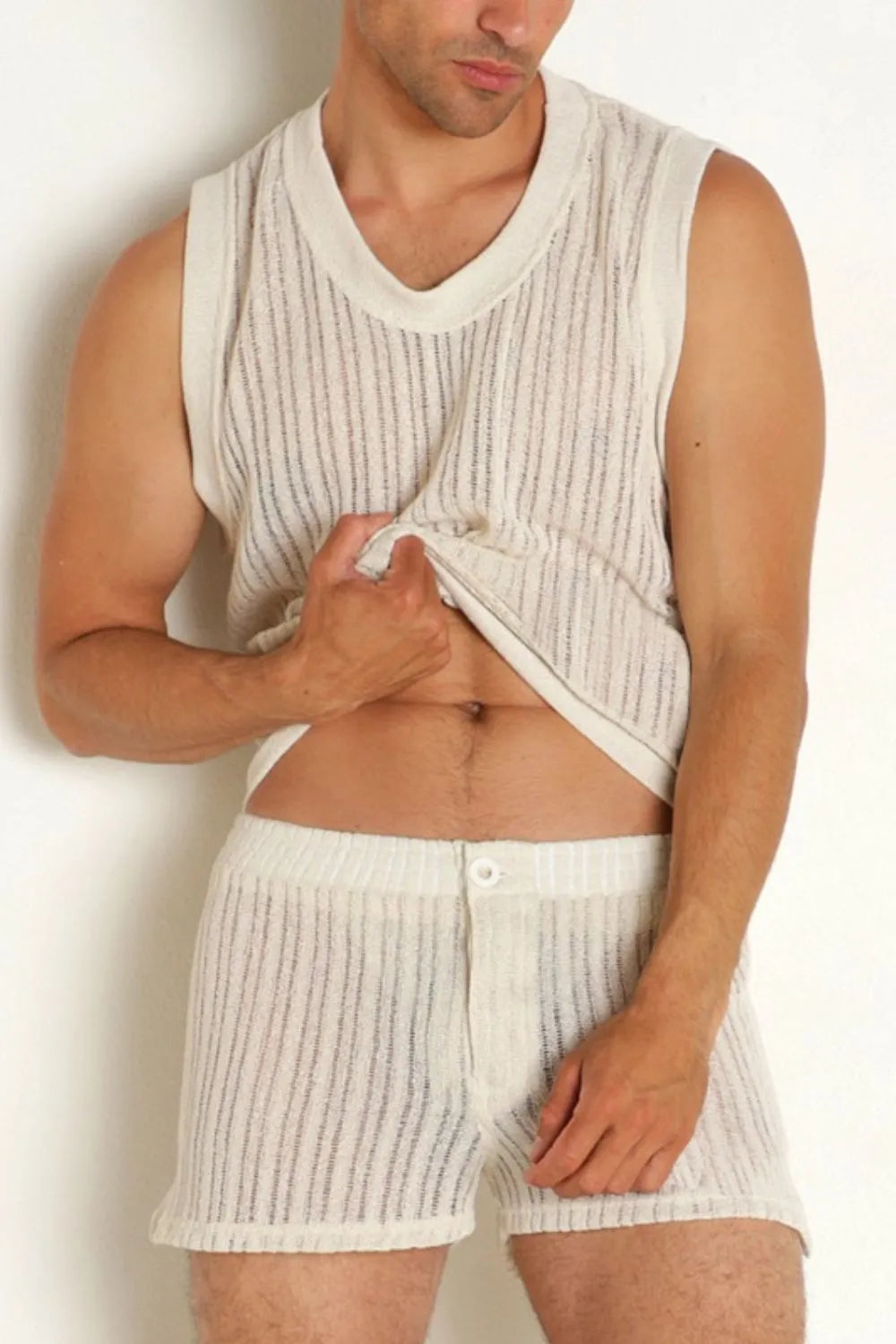Men's Full Size Round Neck Tank and Shorts Set Plus Size - URBANPICK FASHION