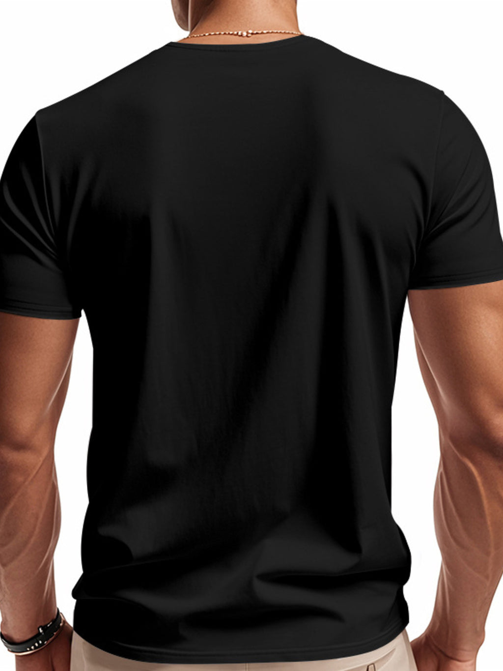 Men's Full Size Casual V-Neck Short Sleeve T-Shirt Plus Size - URBANPICK FASHION