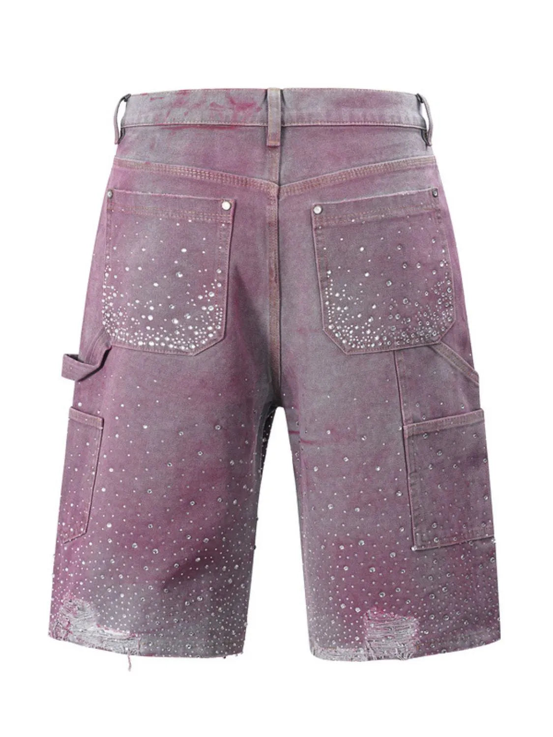Men's Rhinestone Shorts with Pockets - URBANPICK FASHION