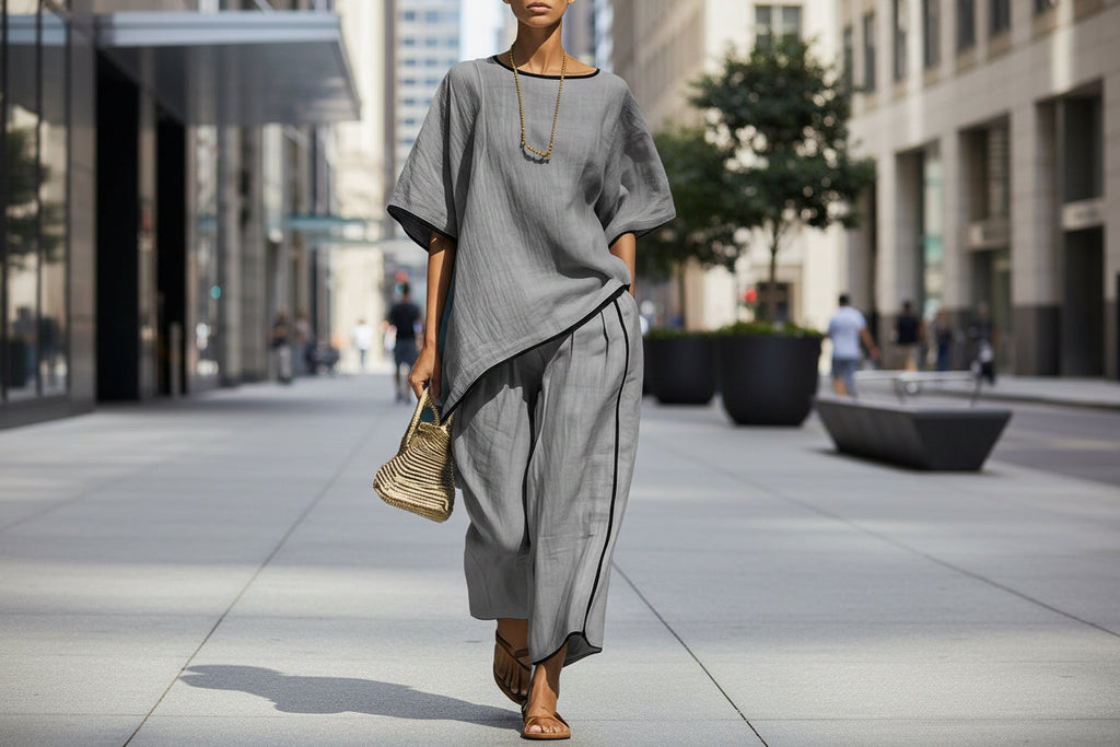 Women's Casual Resort Loose Short-Sleeve Top & Pants Set - URBANPICK FASHION