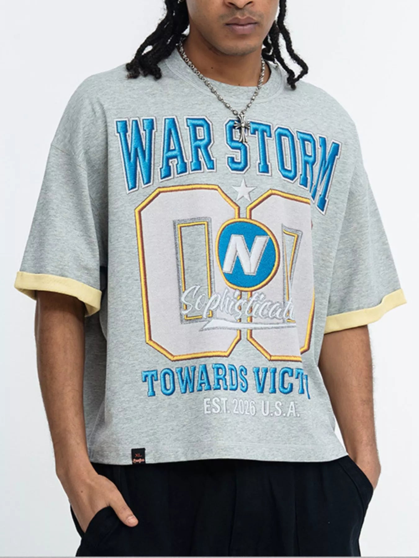 Men's War Storm Graphic Round Neck T-Shirt - URBANPICK FASHION