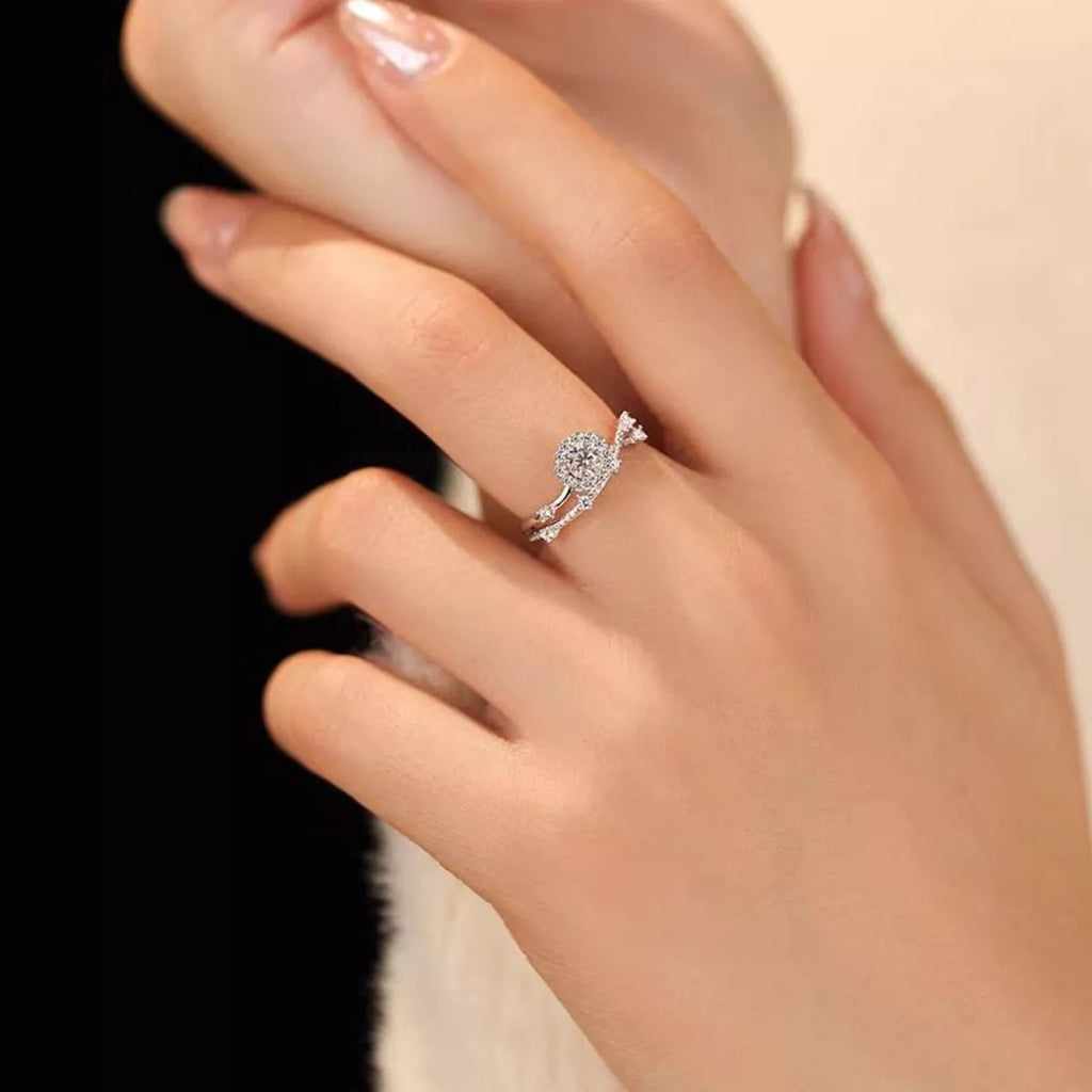 1 Carat 925 Sterling Silver Moissanite Layered Ring - URBANPICK FASHION