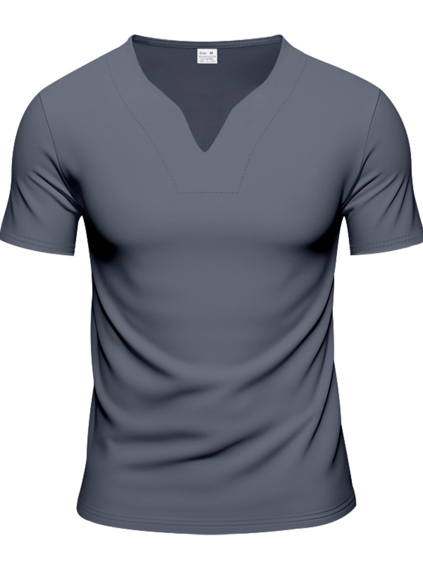 Men's Full Size Casual V-Neck Short Sleeve T-Shirt Plus Size - URBANPICK FASHION