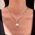 Zircon Pearl Pendant Necklace - URBANPICK FASHION