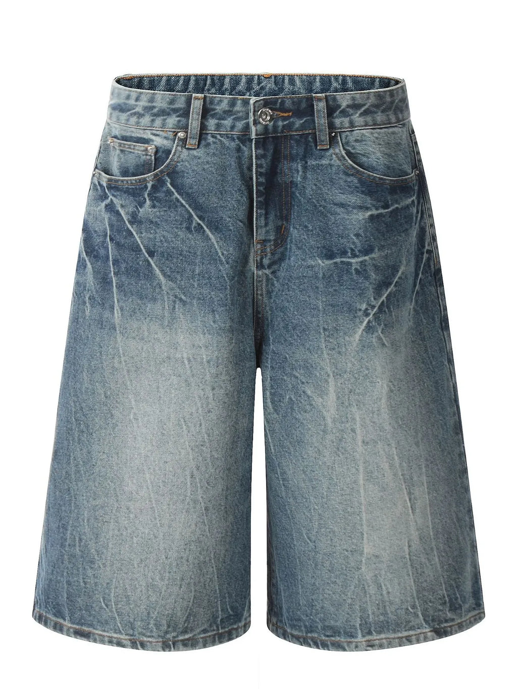 Men's Wash Wide-Leg Denim Shorts - URBANPICK FASHION