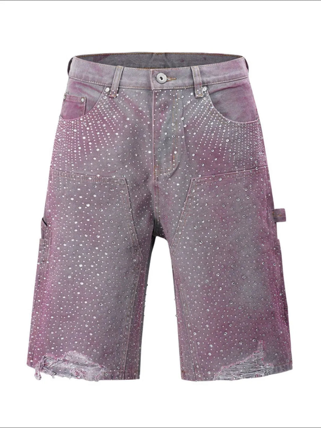 Men's Rhinestone Shorts with Pockets - URBANPICK FASHION
